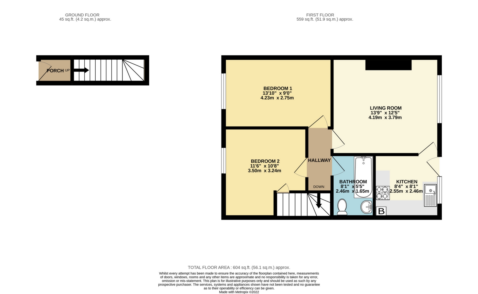 2 bed flat to rent in Alfred Road, Birchington - Property Floorplan