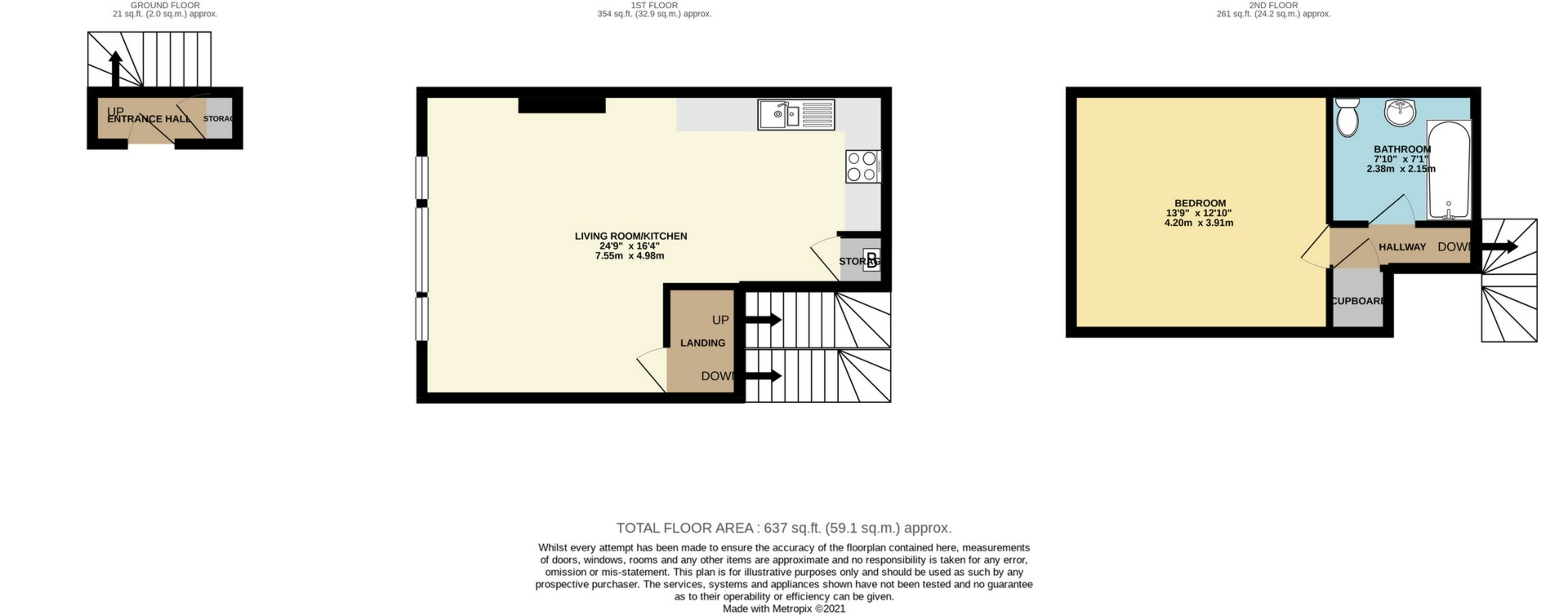 1 bed flat to rent in St Peters Road, Broadstairs - Property Floorplan