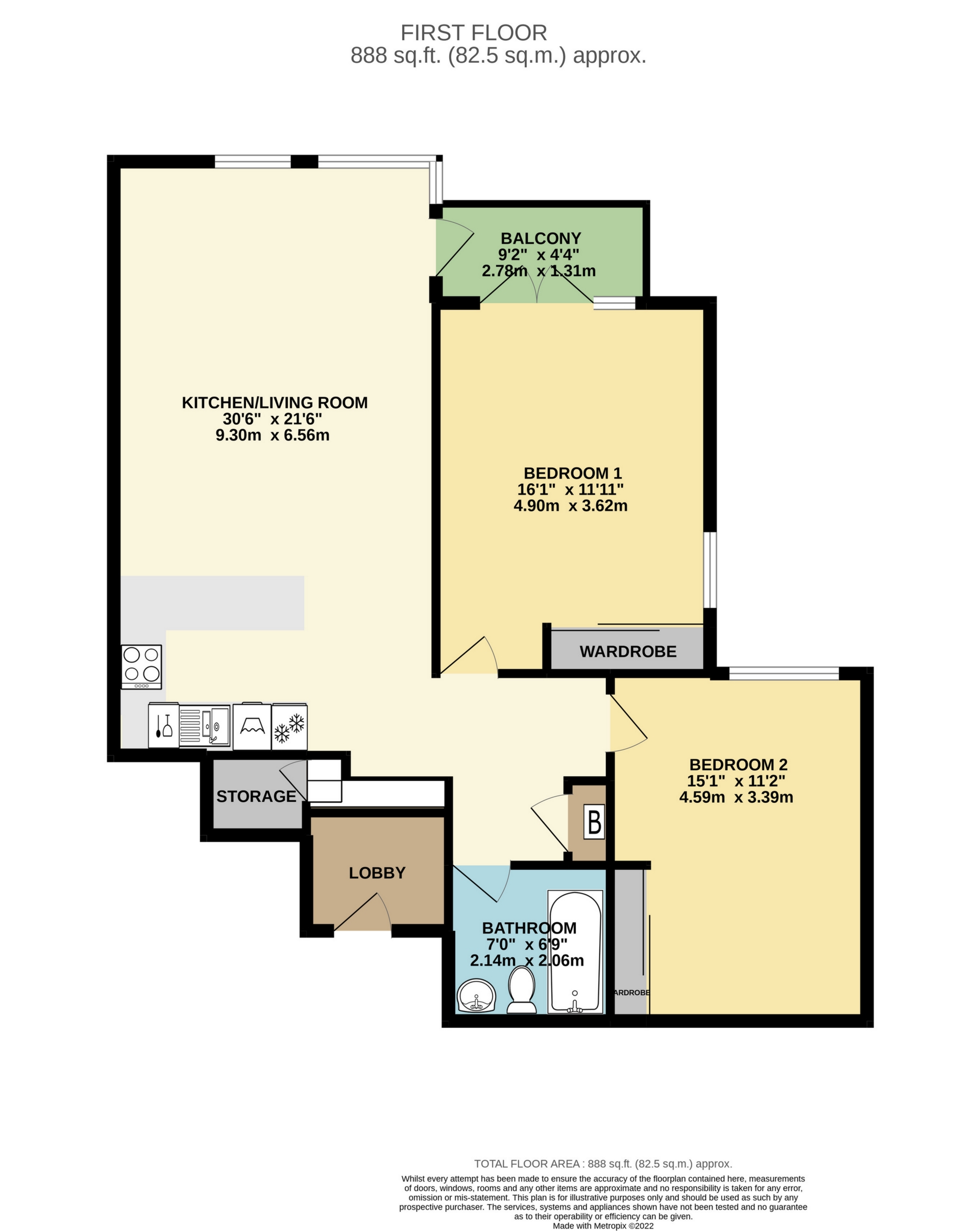 2 bed flat for sale in Kingsgate Avenue, Broadstairs - Property Floorplan