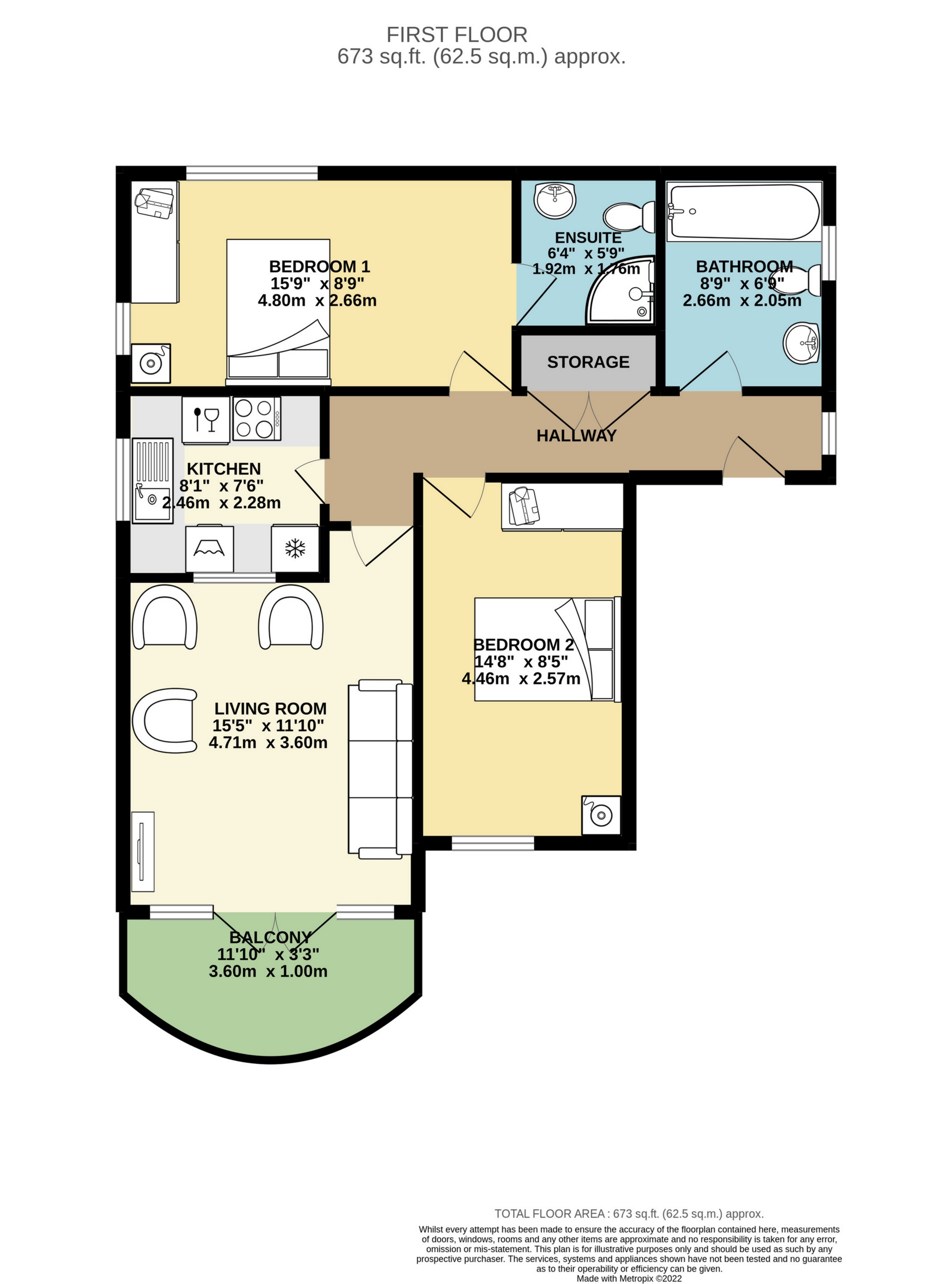 2 bed flat for sale in Western Esplanade, Broadstairs - Property Floorplan