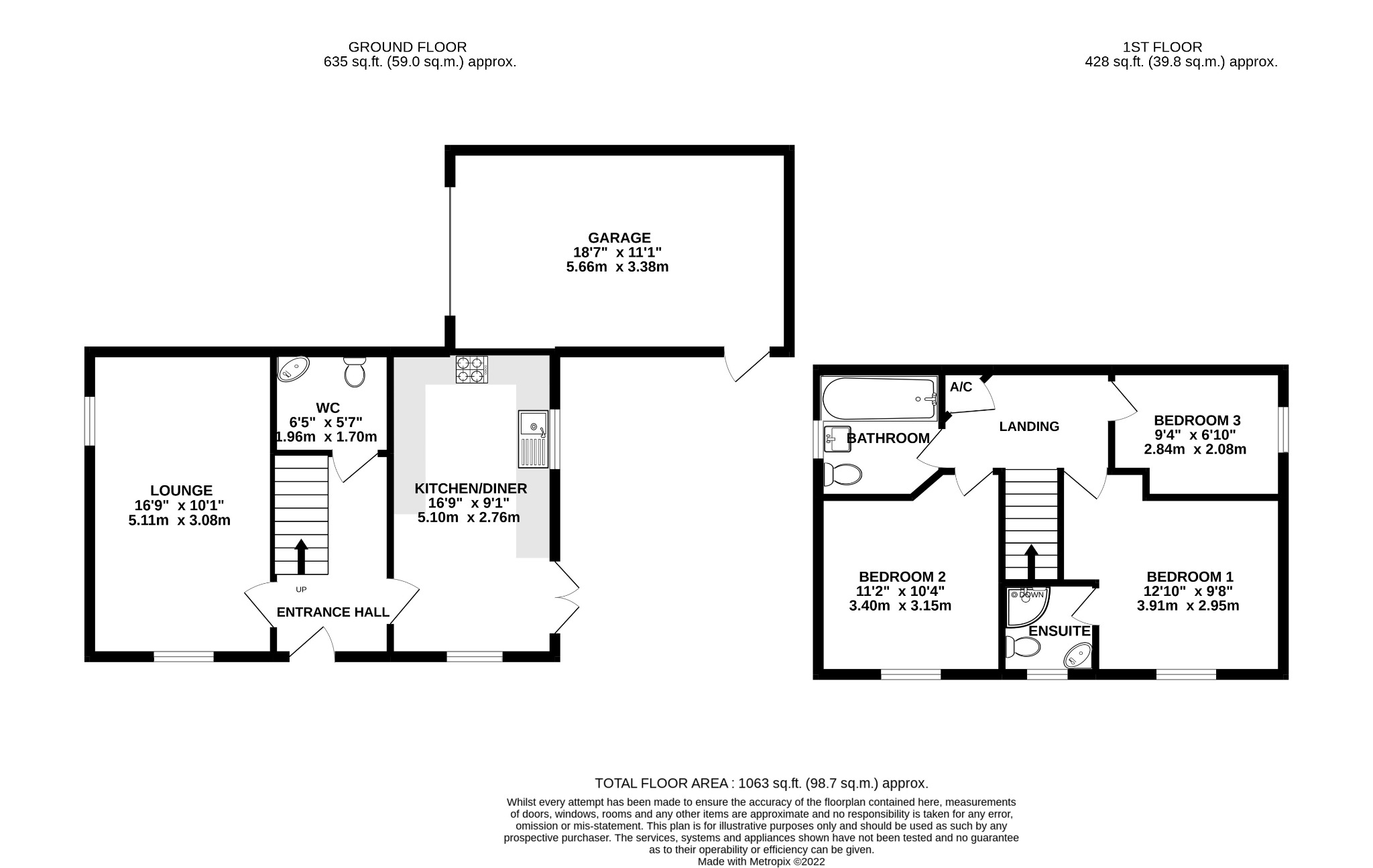 3 bed detached house for sale in Appledine Way, Bedford - Property Floorplan