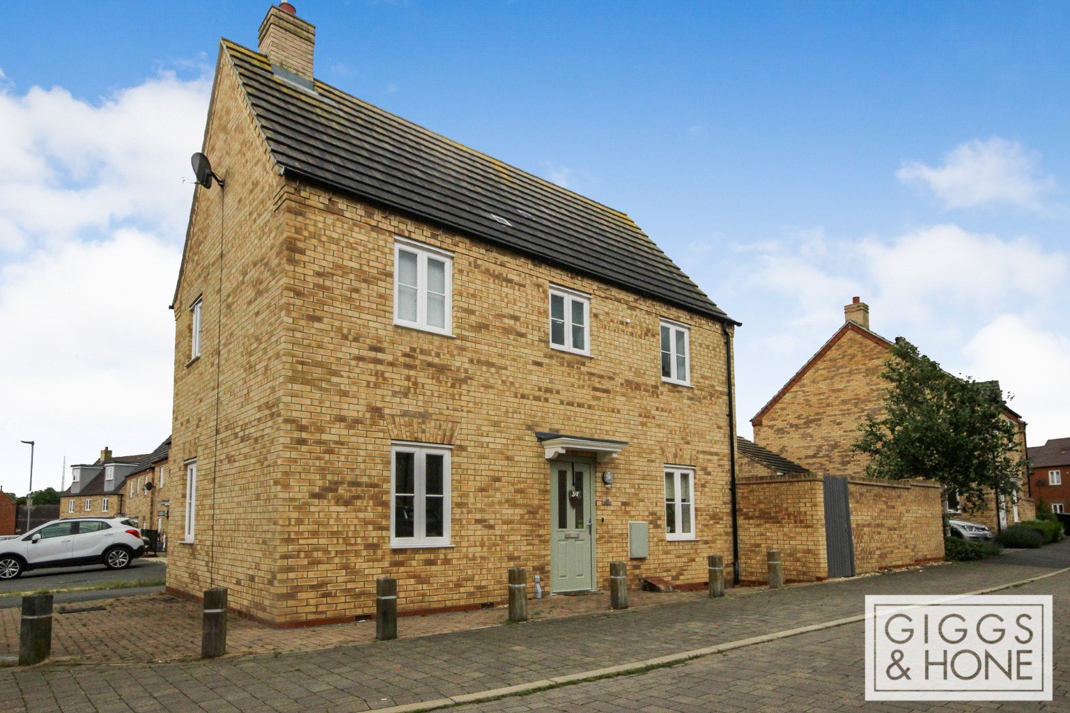 A modern three-bedroom detached home on a corner plot in the popular 