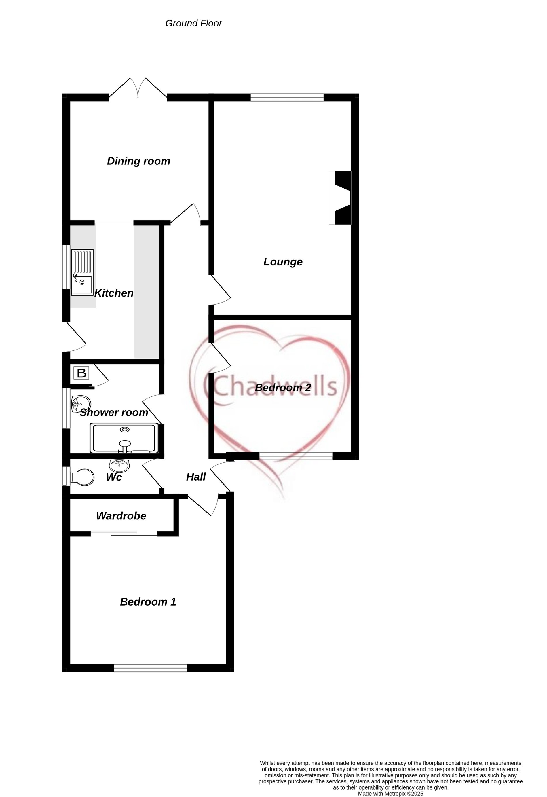 2 bed semi-detached bungalow for sale in Maid Marian Avenue, Bilsthorpe, NG22 - Property floorplan