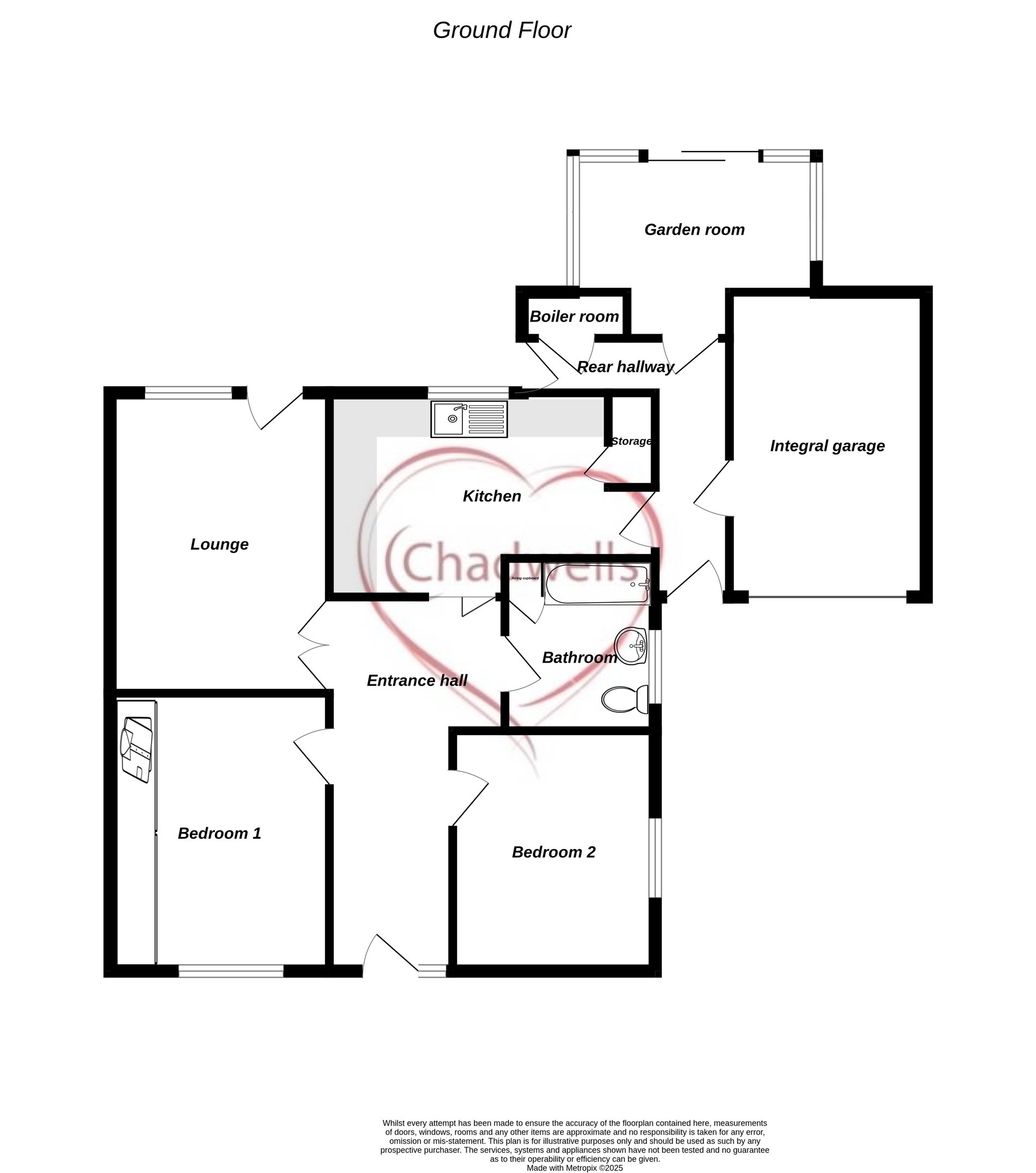 2 bed semi-detached bungalow for sale in Burton Rise, Walesby, NG22 - Property floorplan