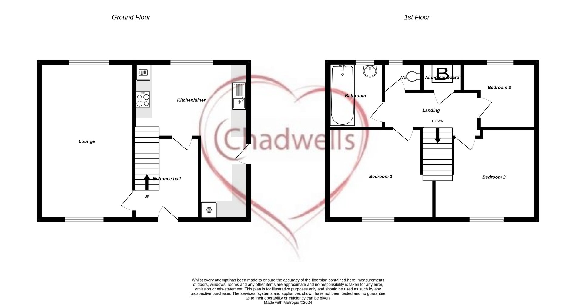 3 bed semi-detached house for sale in Chestnut Drive, New Ollerton, NG22 - Property floorplan