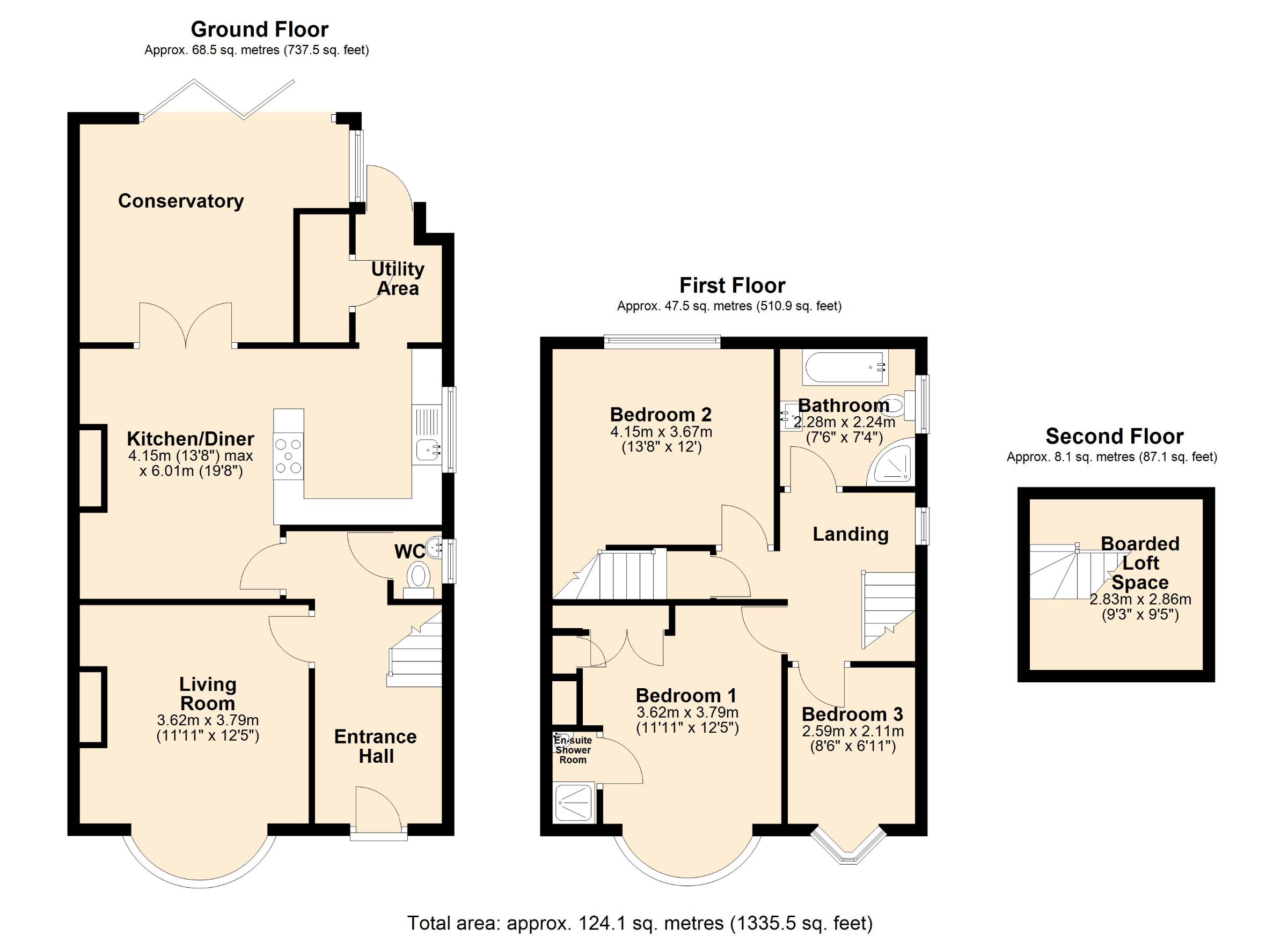 3 bed semi-detached house for sale in Windsor Avenue, Anlaby, Hull - Property floorplan