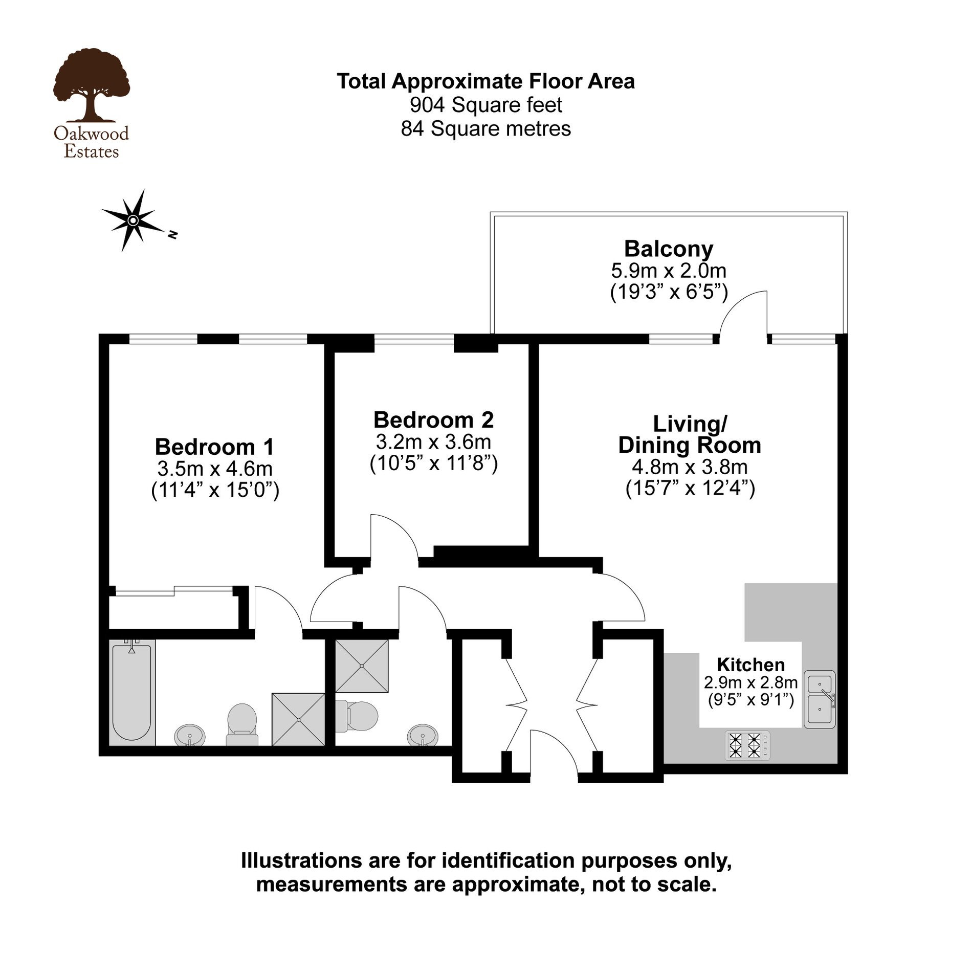2 bed flat for sale in Cliveden Gages, Taplow - Property Floorplan