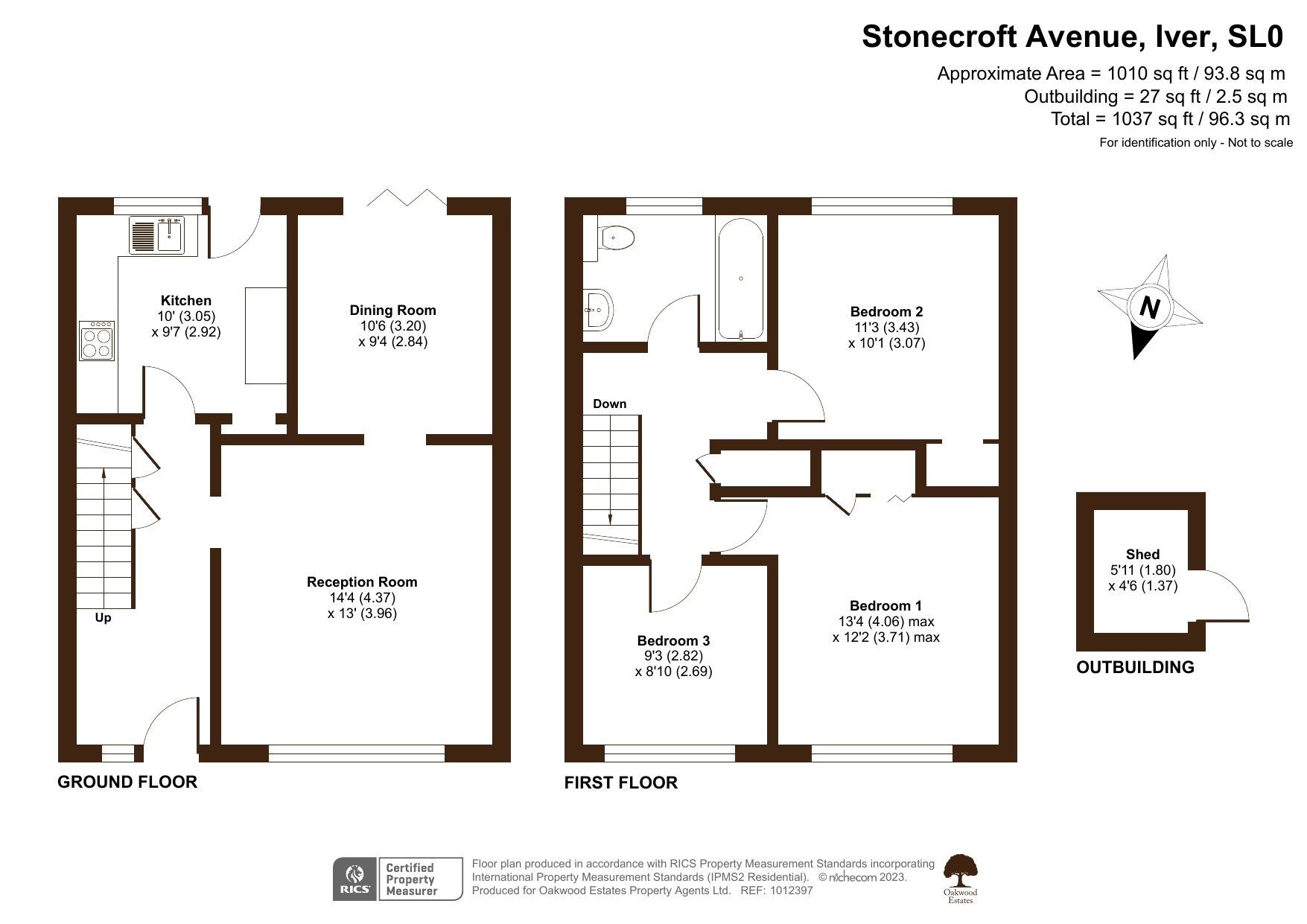 3 bed terraced house for sale in Stonecroft Avenue, Iver - Property Floorplan