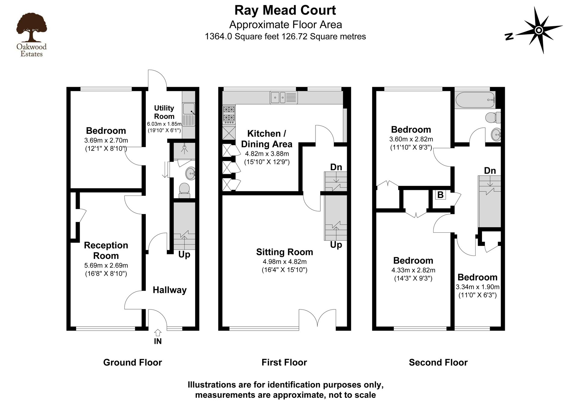 4 bed town house for sale in Ray Mead Court, Maidenhead - Property Floorplan