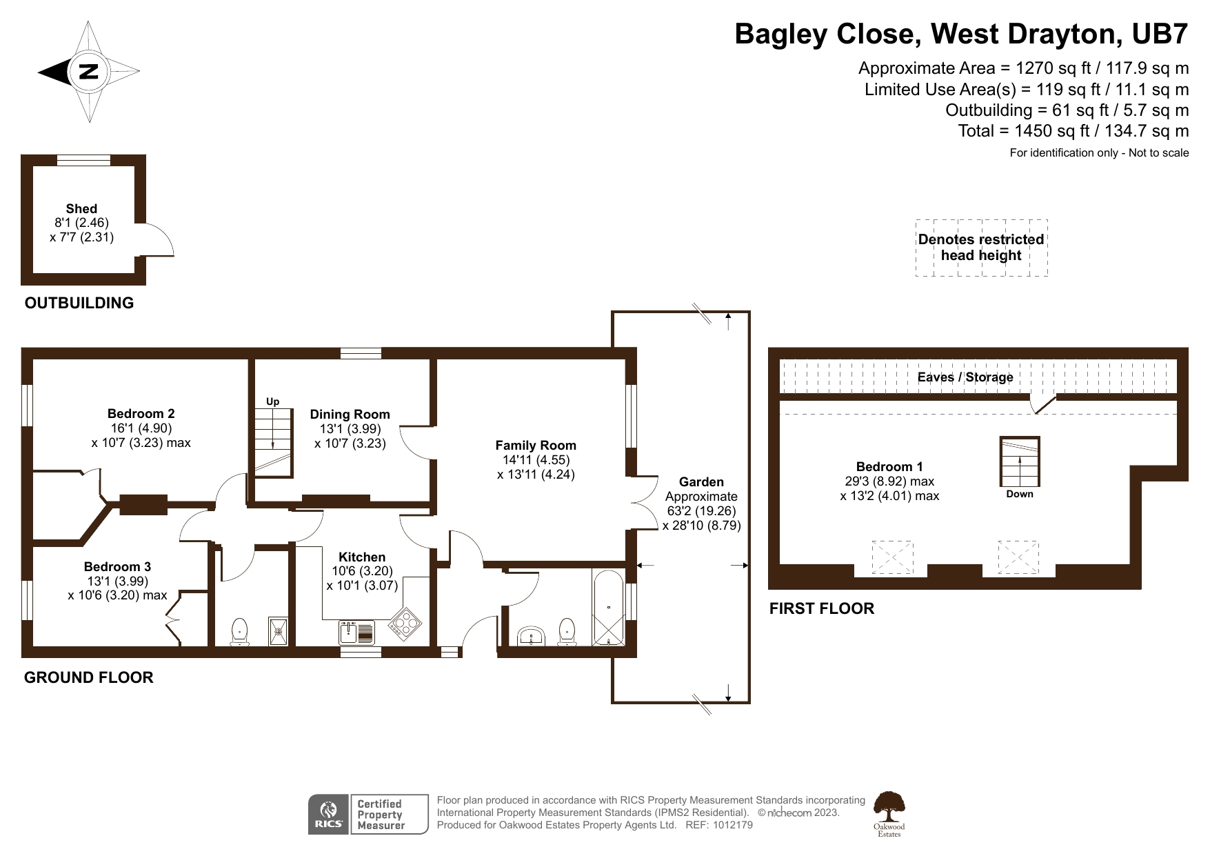 3 bed bungalow for sale in Bagley Close, West Drayton - Property Floorplan