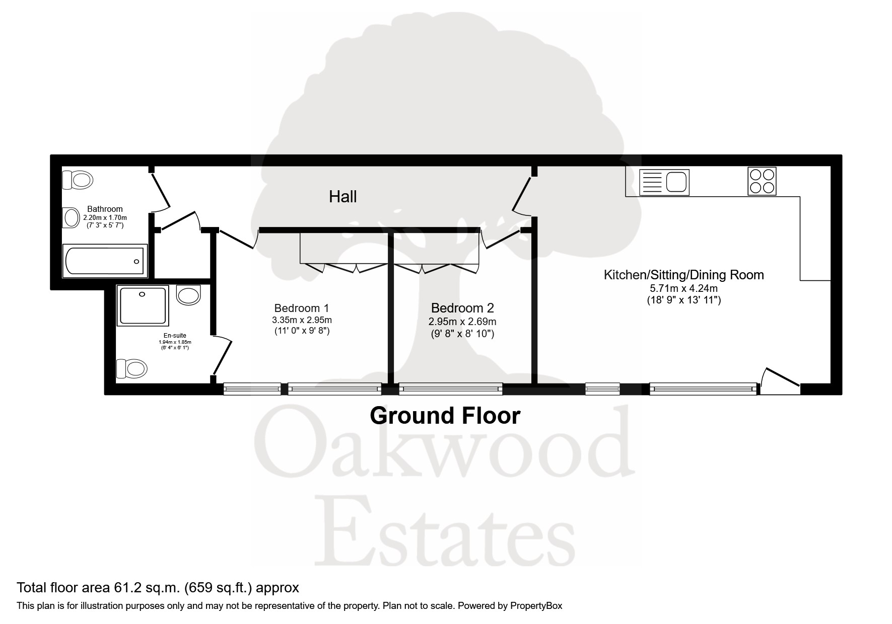 2 bed flat for sale in Oxford Road, Gerrards Cross - Property Floorplan