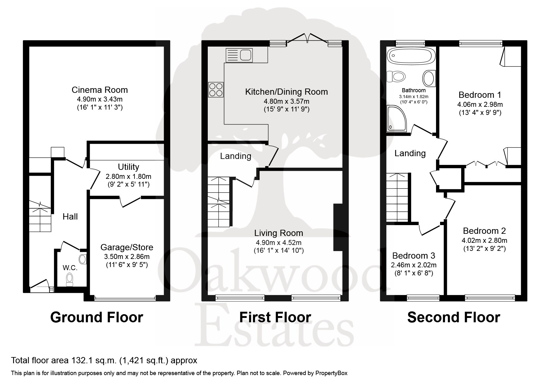 3 bed town house for sale in Copse Wood, Iver Heath - Property Floorplan