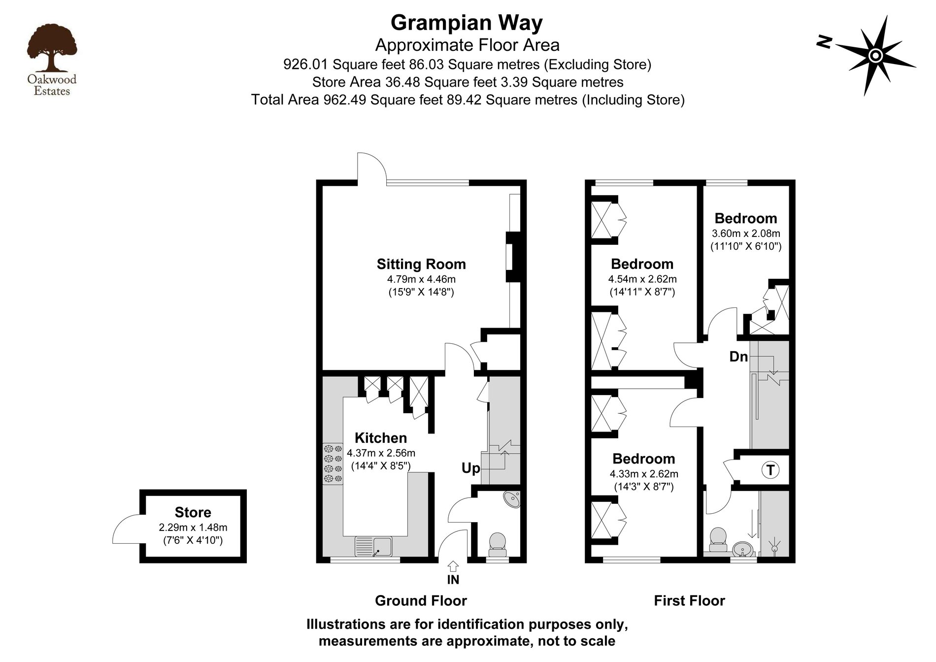 3 bed terraced house for sale in Grampian Way, Langley - Property Floorplan