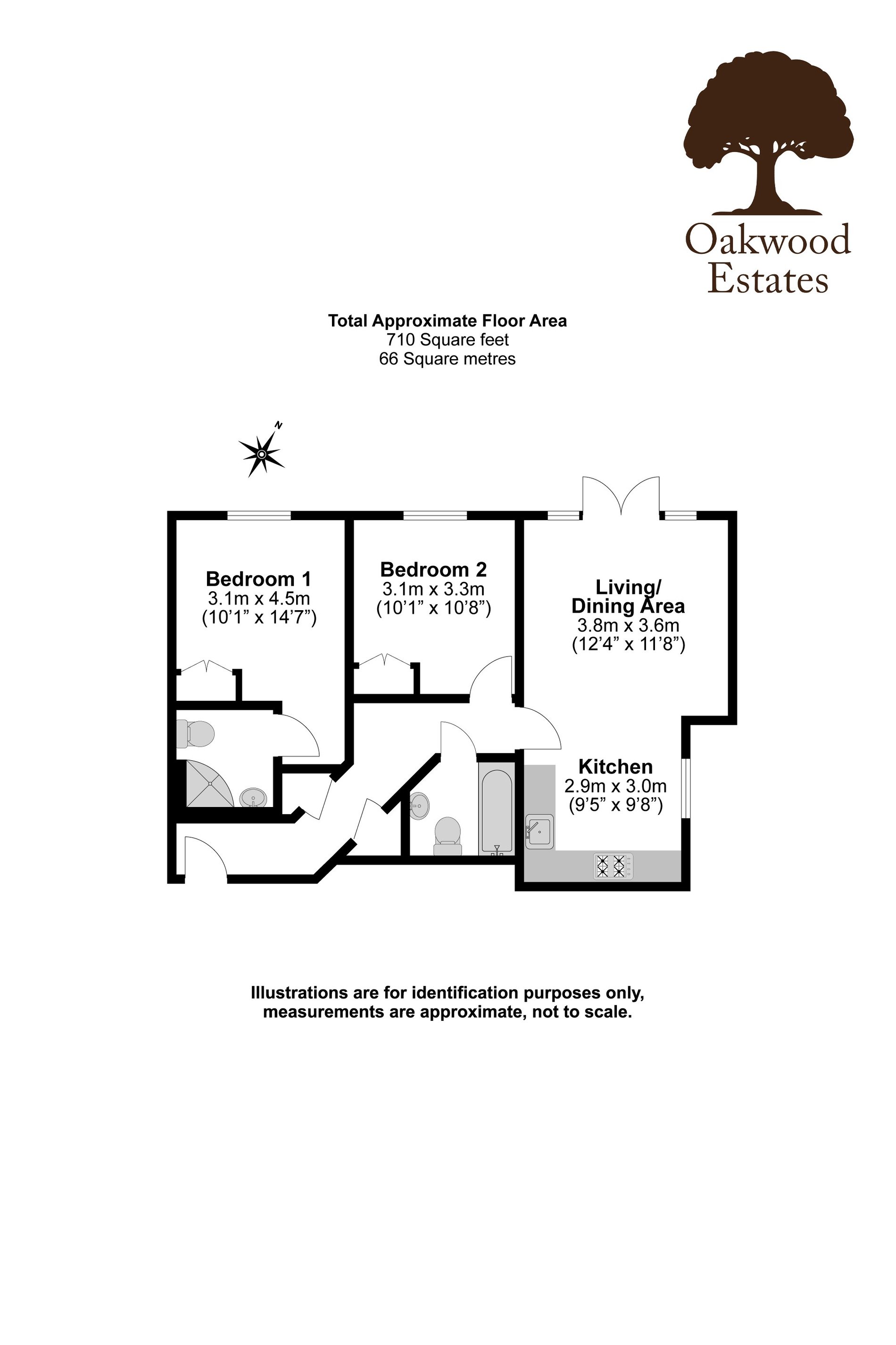 2 bed flat for sale in Hayling Close, Cippenham - Property Floorplan