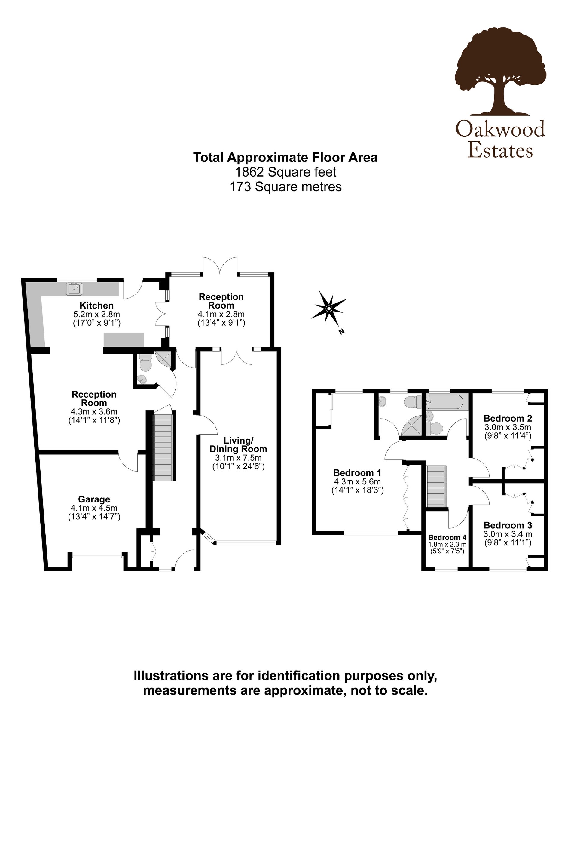 4 bed semi-detached house for sale in Greenfern Avenue, Burnham - Property Floorplan