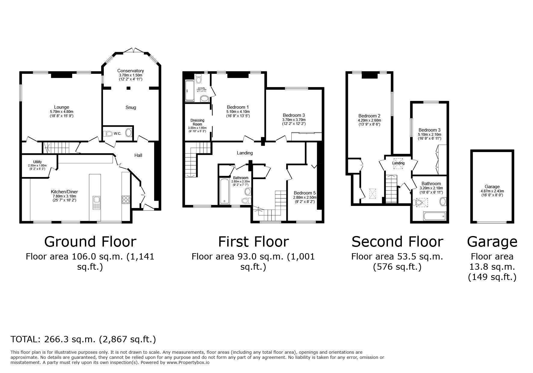5 bed terraced house for sale in Fulmer Lane, Fulmer - Property Floorplan