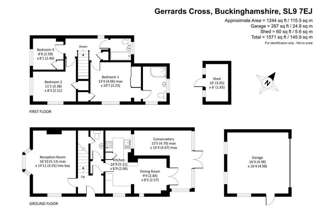 3 bed semi-detached house for sale in Gaviots Close, Gerrards Cross - Property Floorplan