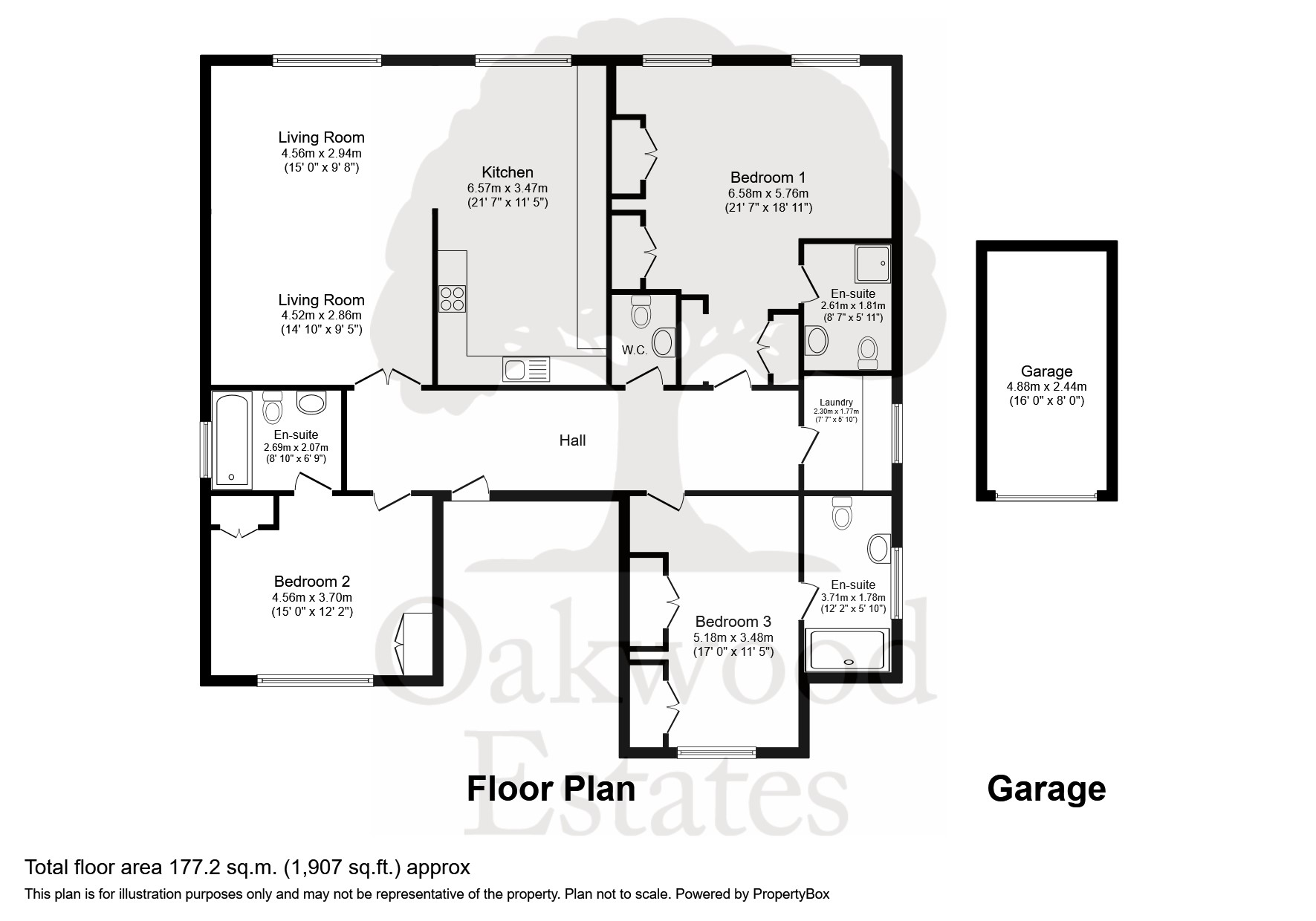 3 bed flat for sale in Woodlands Close, Gerrards Cross - Property Floorplan