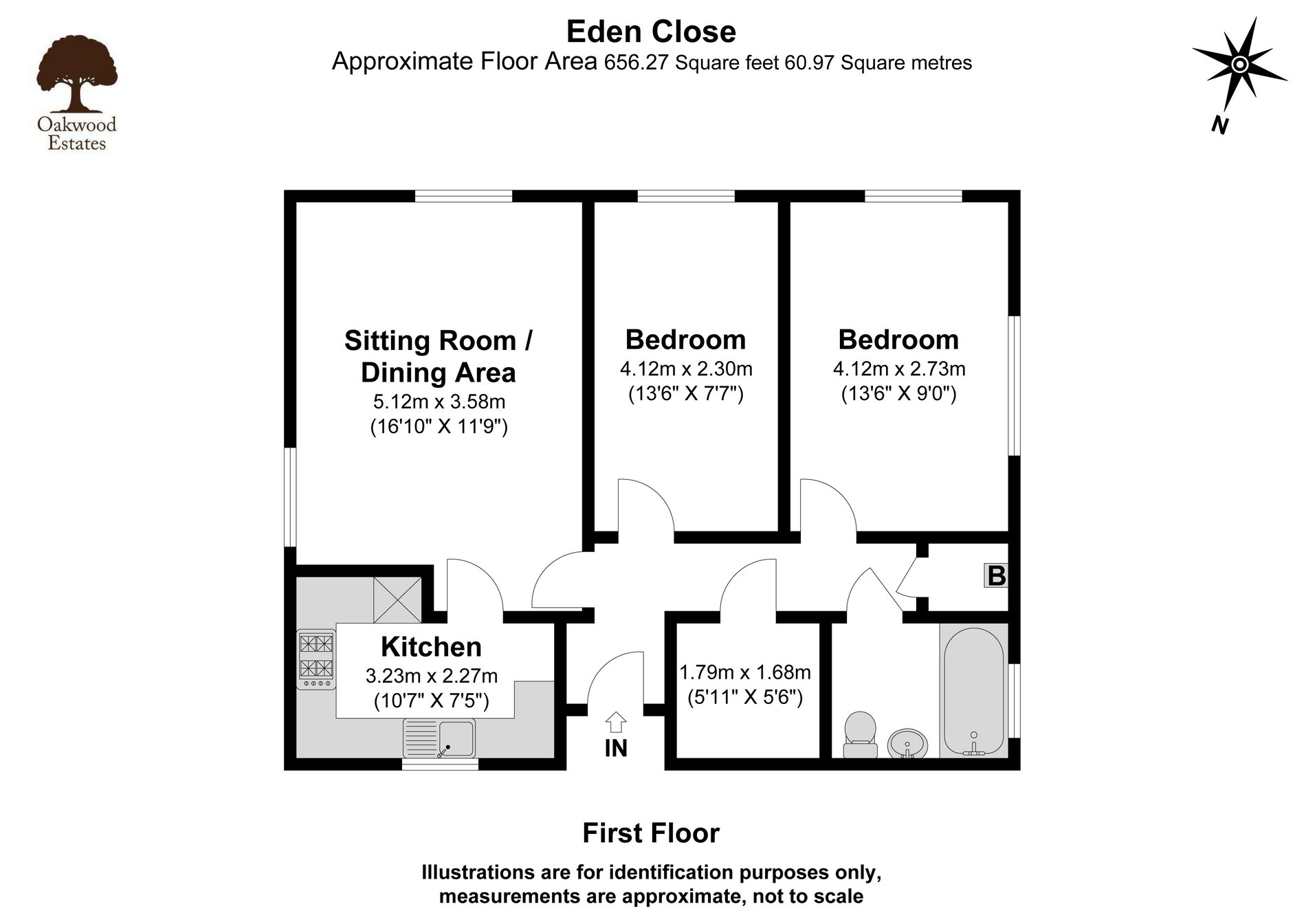 2 bed flat for sale in Eden Close, Langley - Property Floorplan