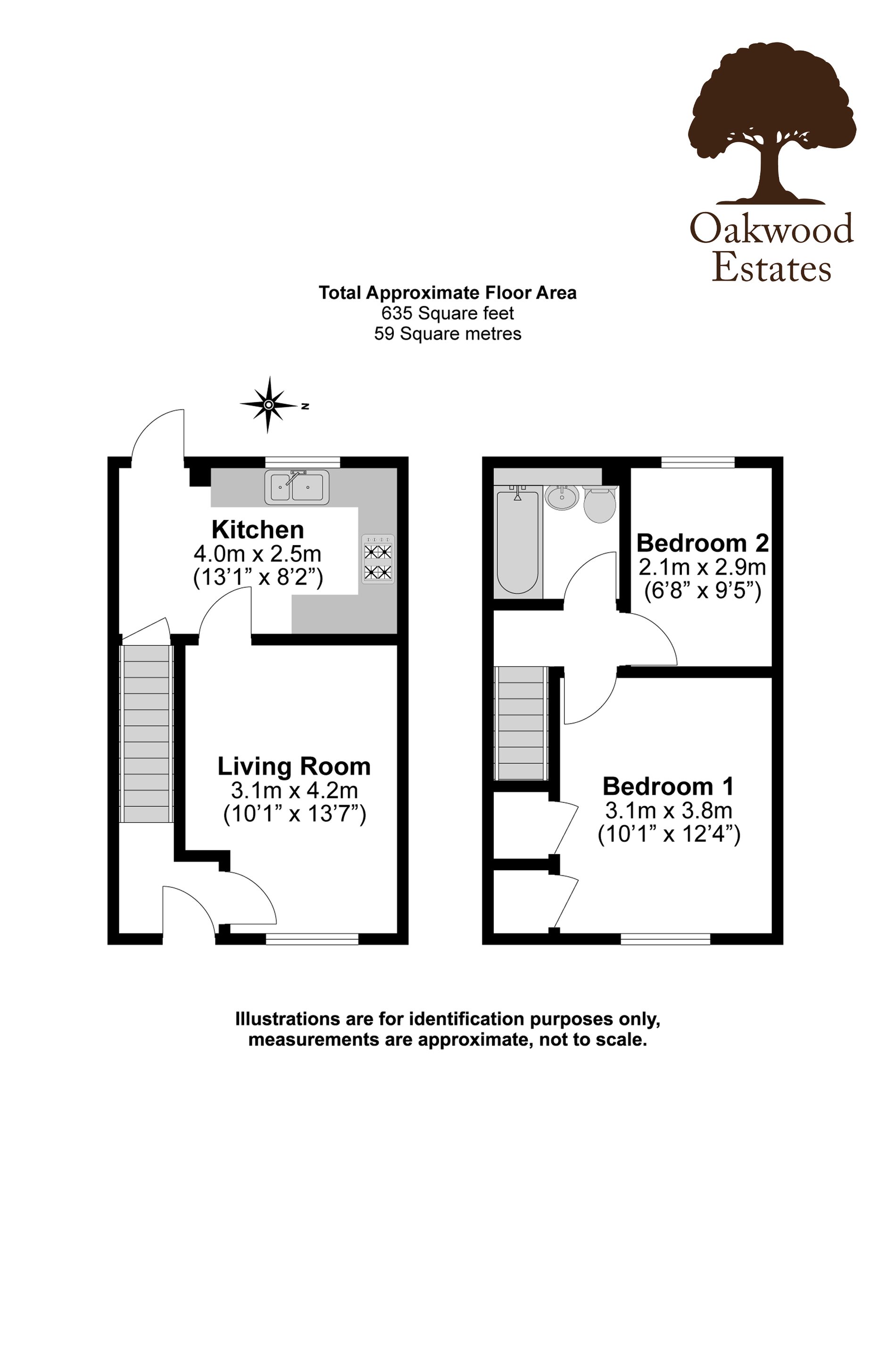 2 bed terraced house for sale in Bader Gardens, Cippenham - Property Floorplan