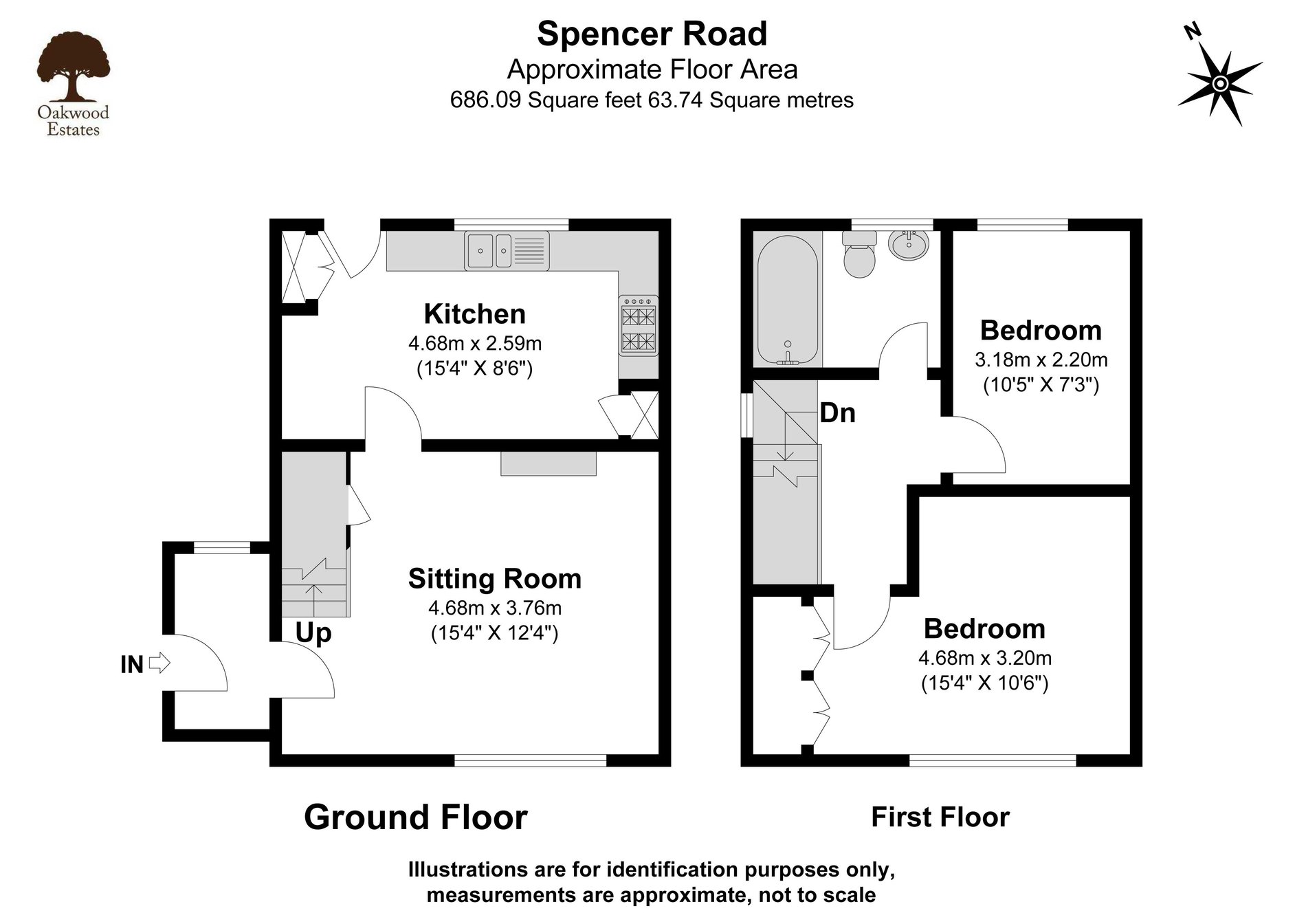 2 bed end of terrace house for sale in Spencer Road, Langley - Property Floorplan