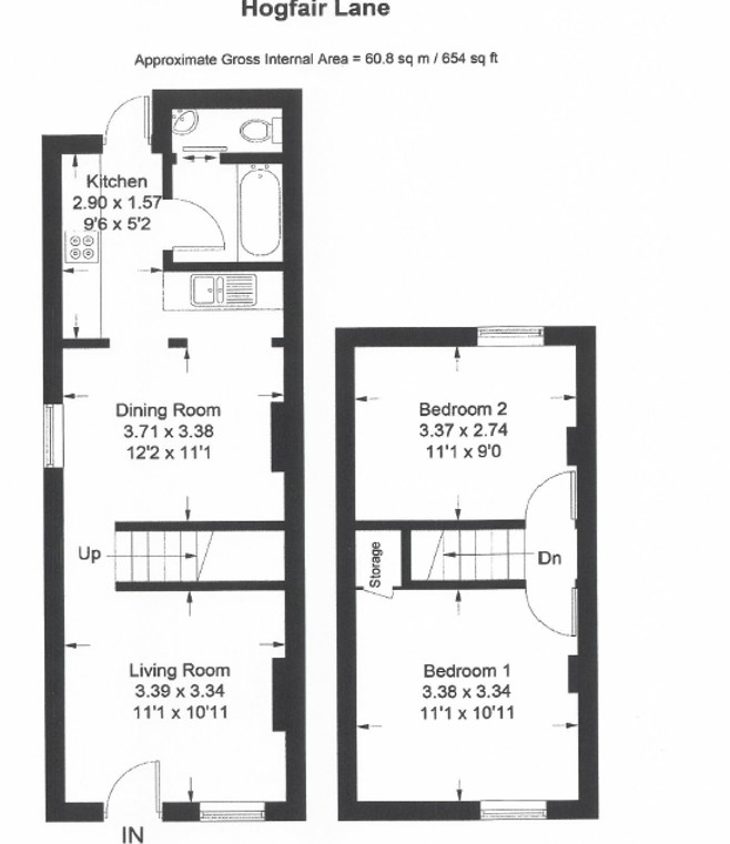 2 bed terraced house for sale in Hogfair Lane, Burnham - Property Floorplan