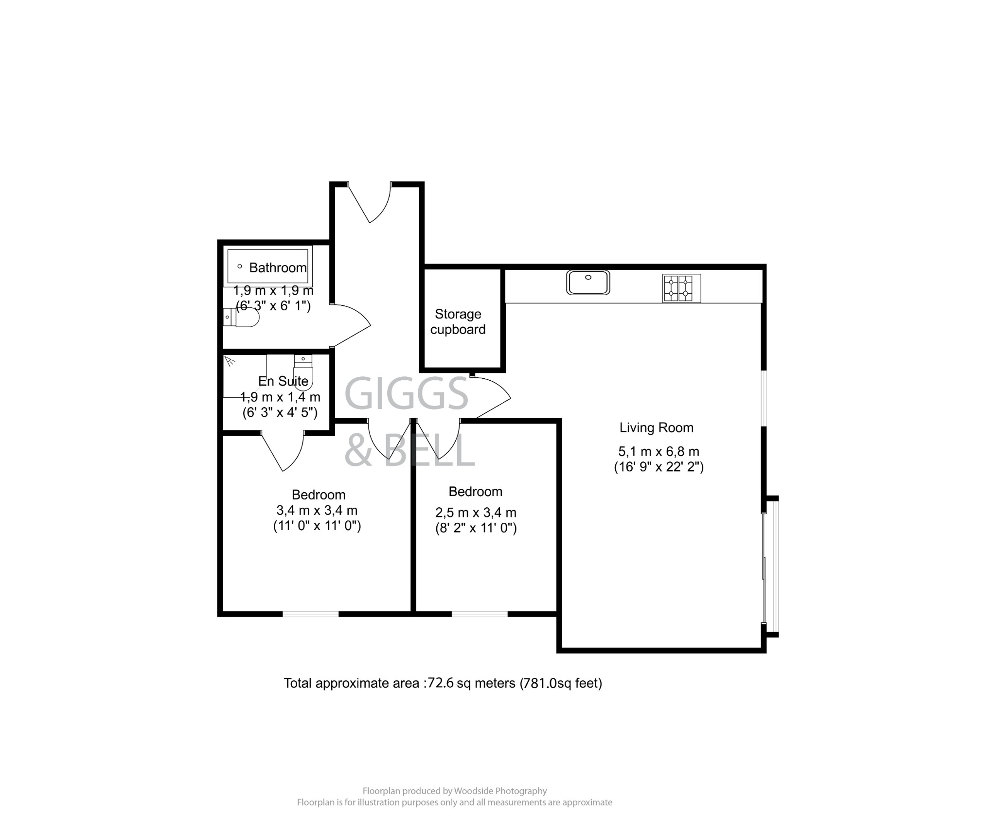2 bed flat for sale, Luton - Property Floorplan