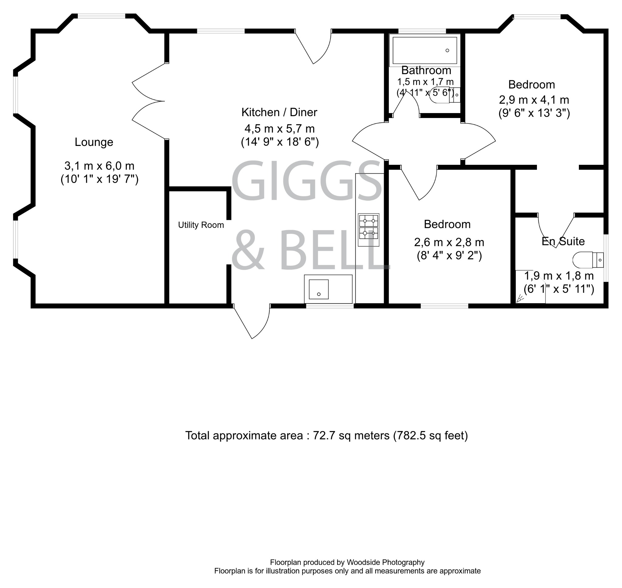 2 bed park home for sale in Woodside Home Park, Luton - Property Floorplan