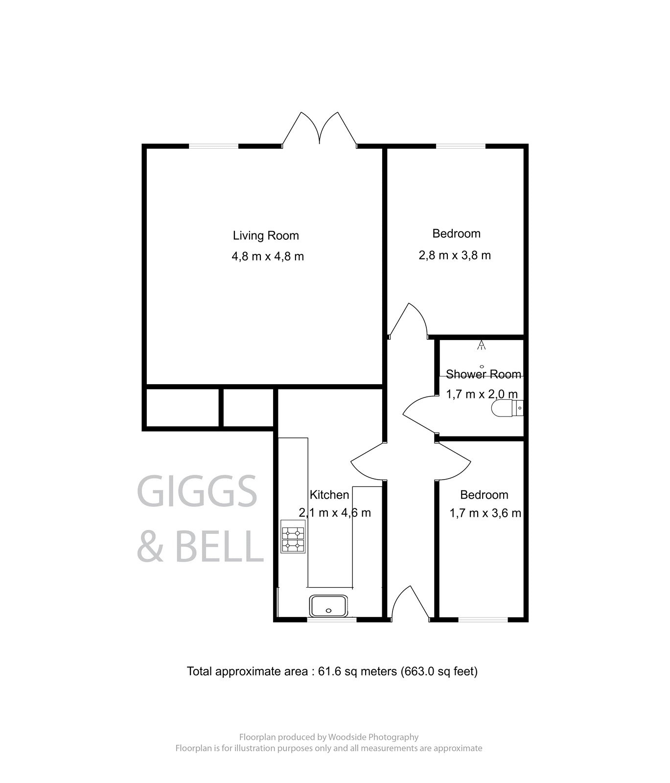 2 bed flat for sale in Kathleen Court, Luton - Property Floorplan