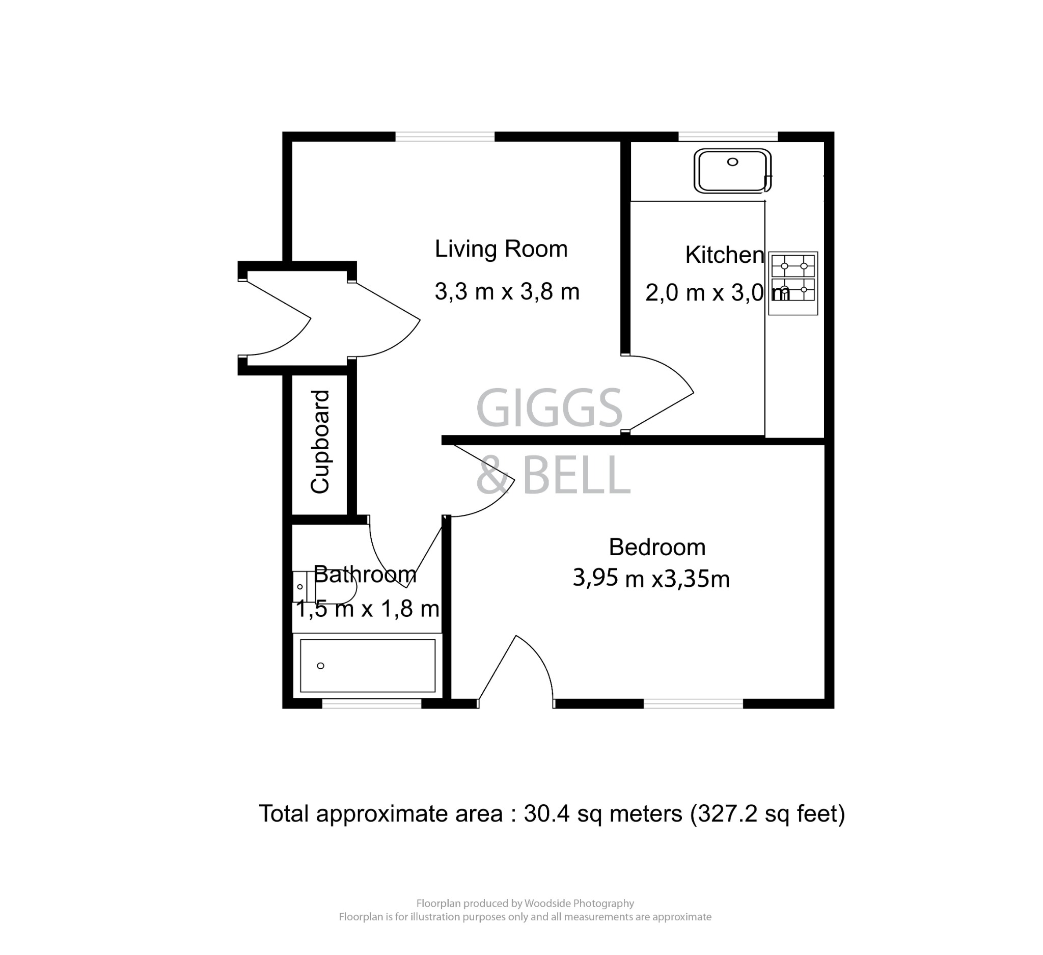 1 bed flat for sale in Duke Street, Luton - Property Floorplan