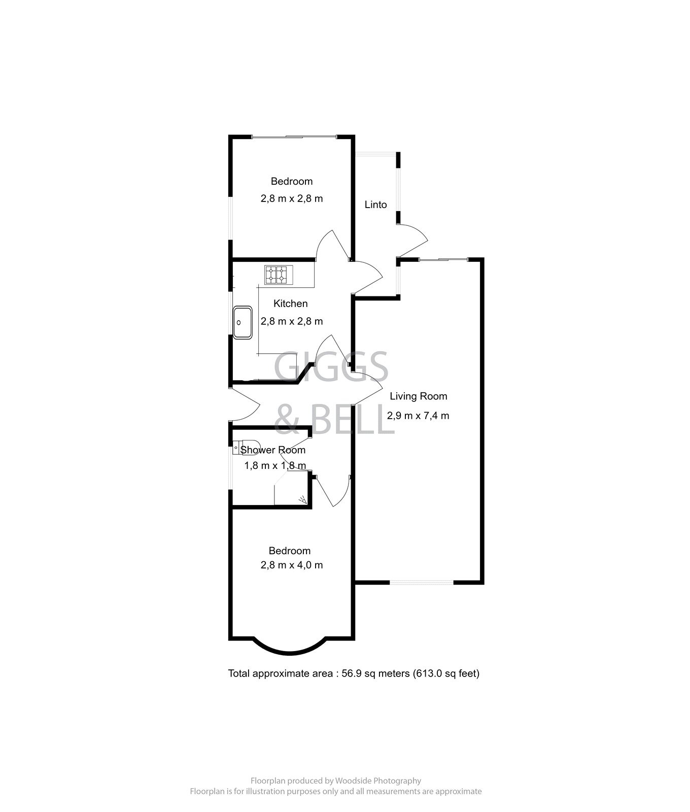 2 bed semi-detached bungalow for sale in Stopsley Way, Luton - Property Floorplan