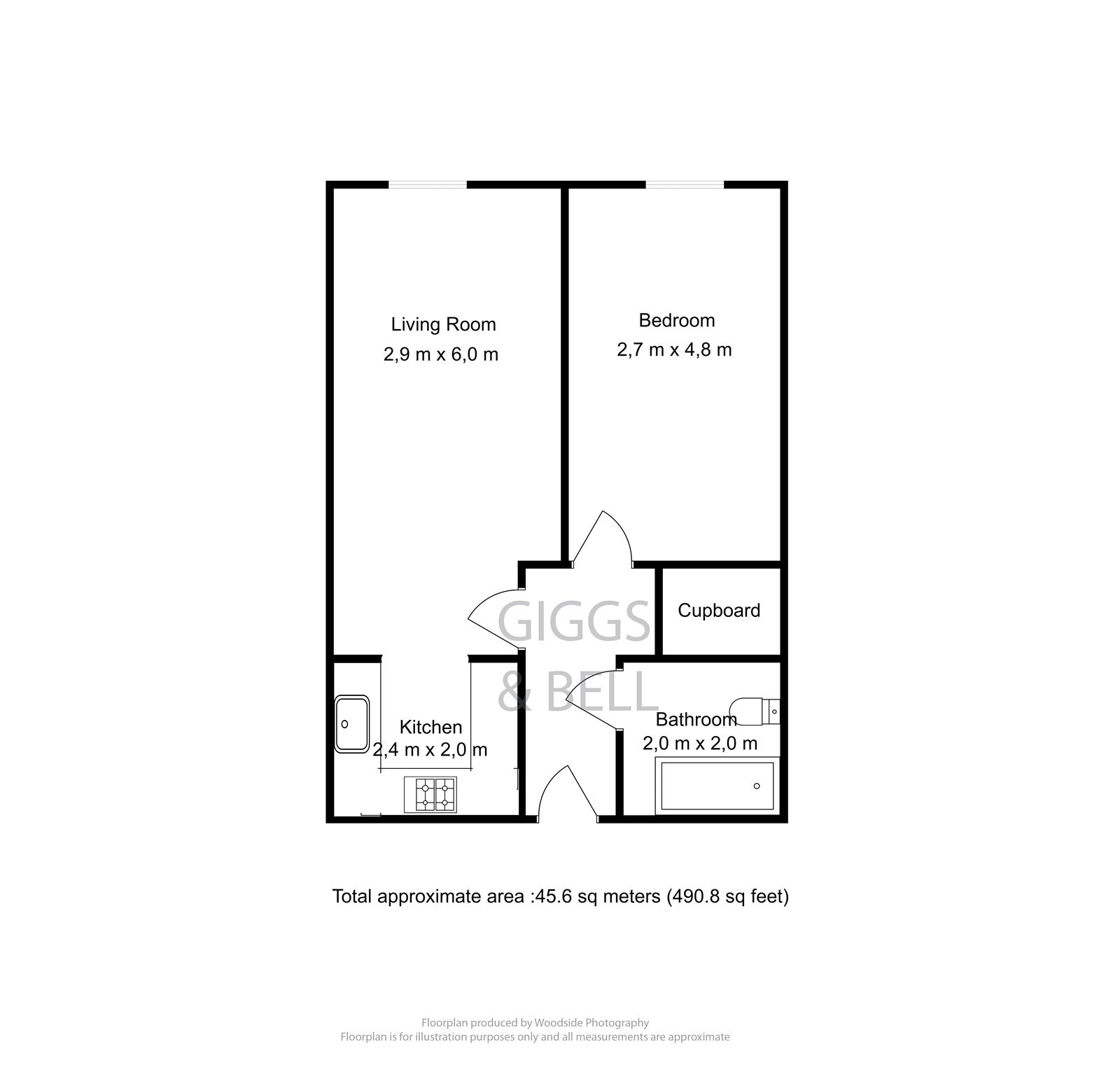 1 bed flat for sale in Midland Road, Luton - Property Floorplan