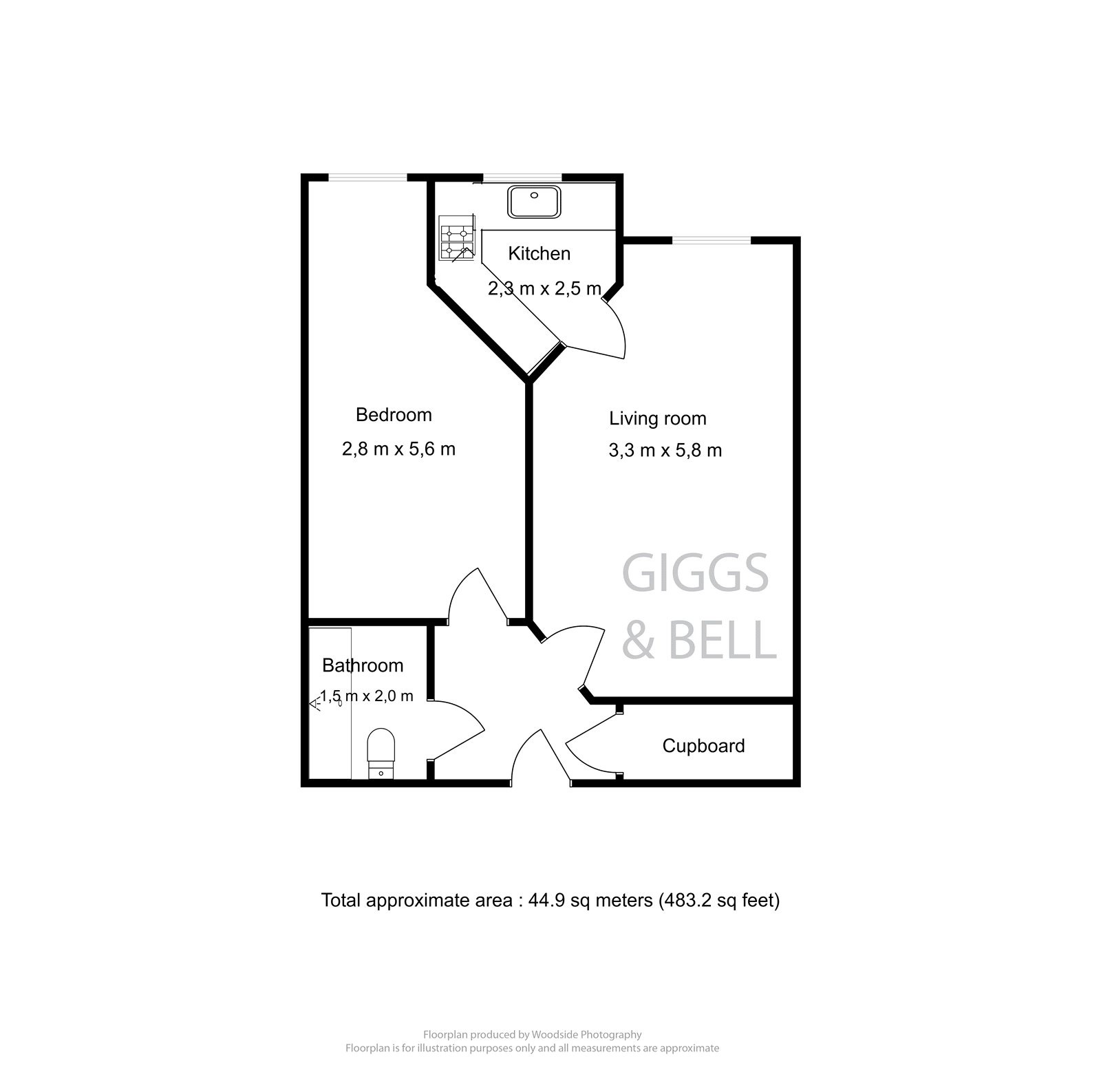 1 bed flat for sale in Cannon Lane, Luton - Property Floorplan
