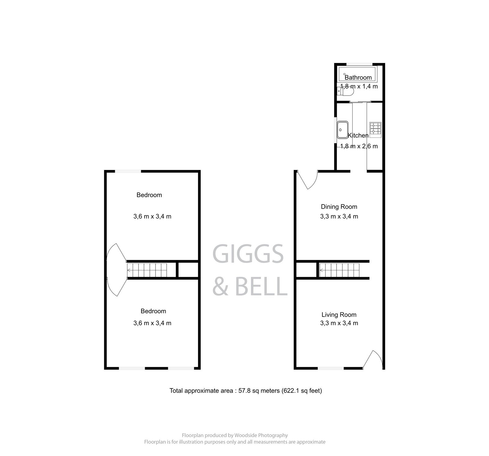 2 bed terraced house for sale in St Peters Road, Luton - Property Floorplan