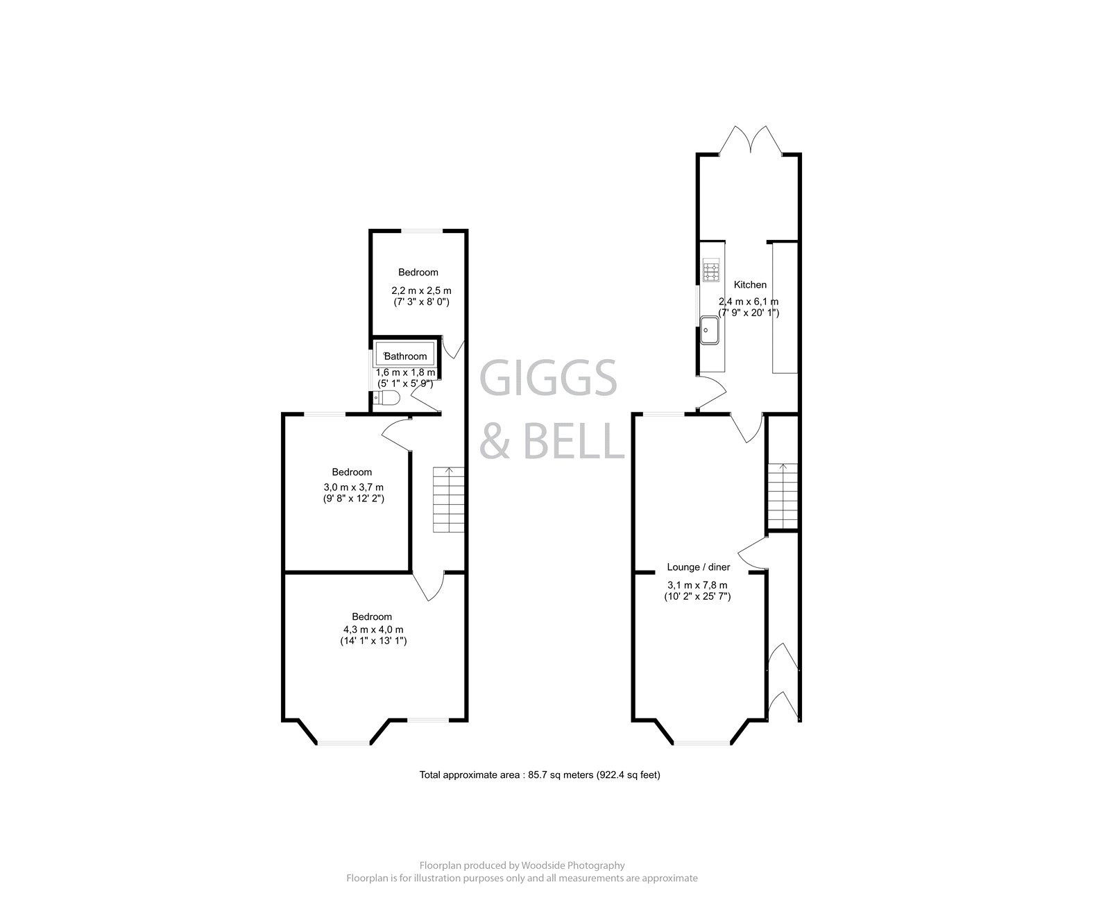 3 bed terraced house for sale in High Town Road, Luton - Property Floorplan