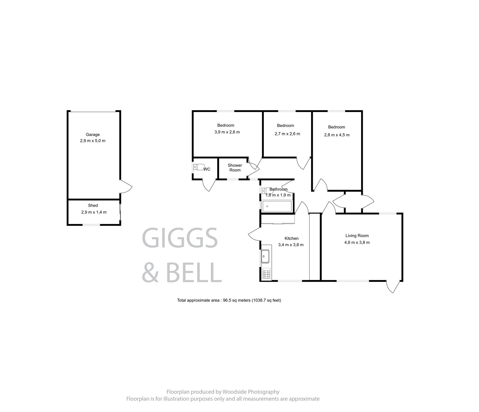 3 bed detached bungalow for sale in Lime Close, Bedford - Property Floorplan