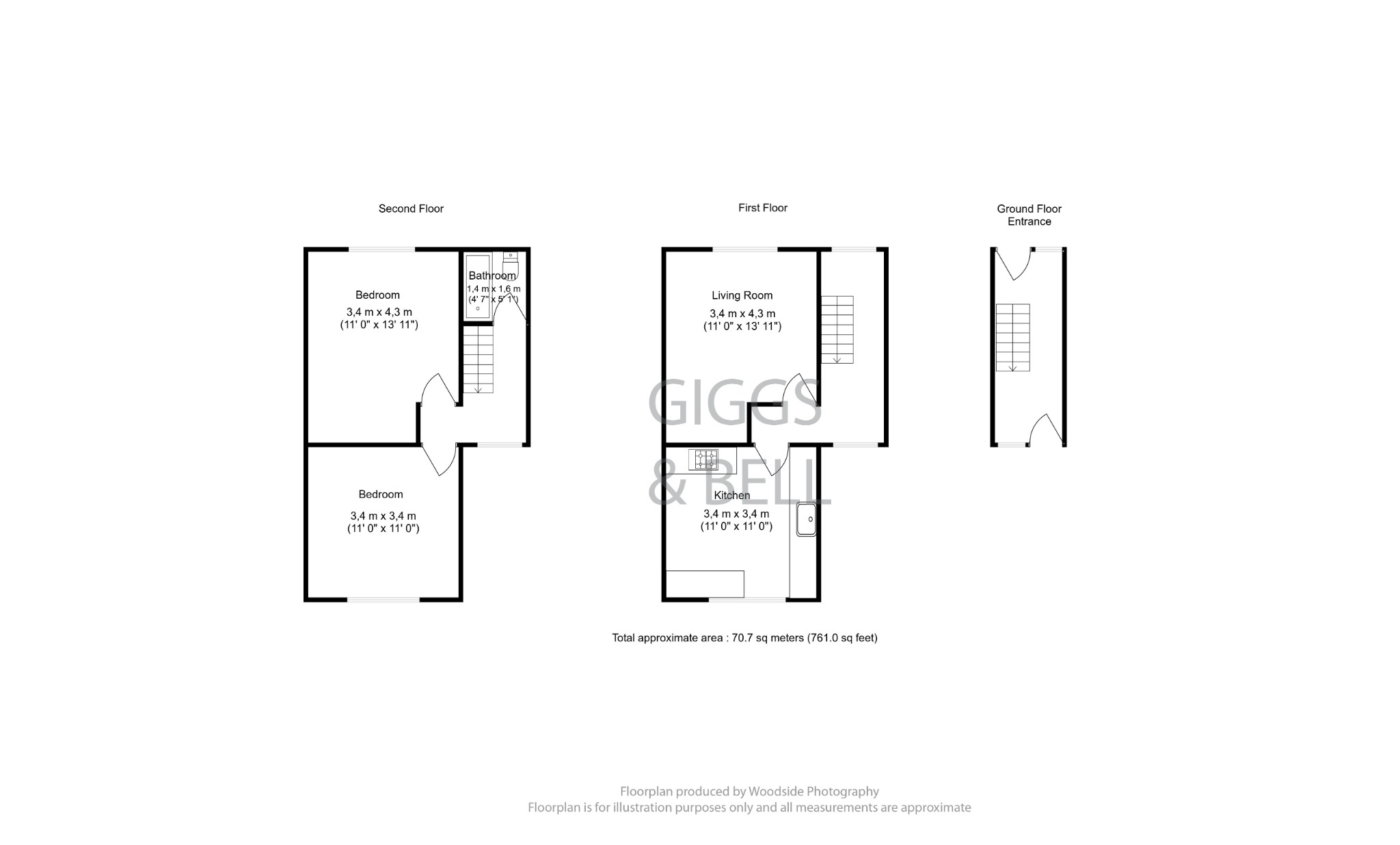 2 bed flat for sale in Brendon Avenue, Luton - Property Floorplan