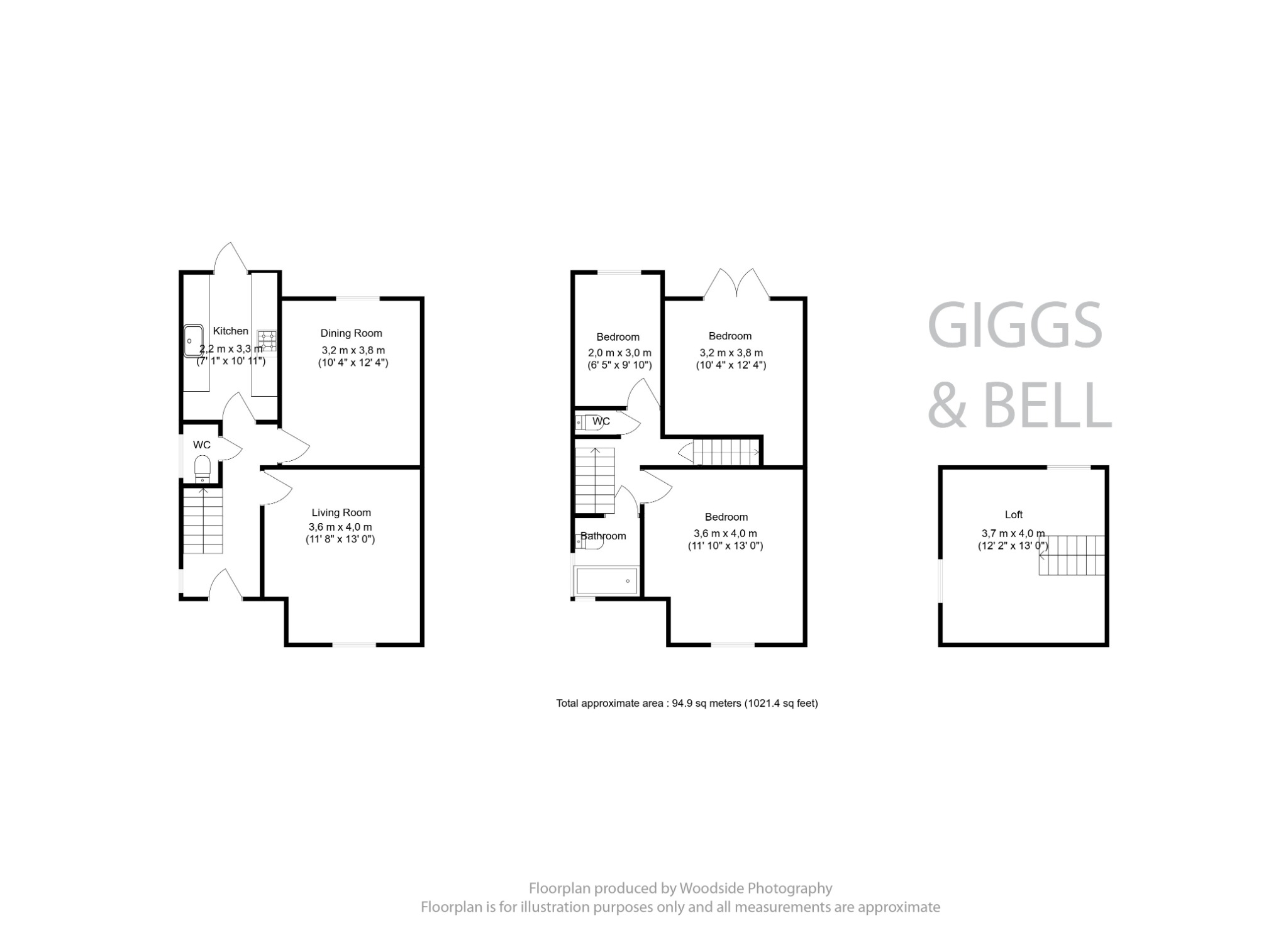3 bed semi-detached house for sale in Felstead Close, Luton - Property Floorplan