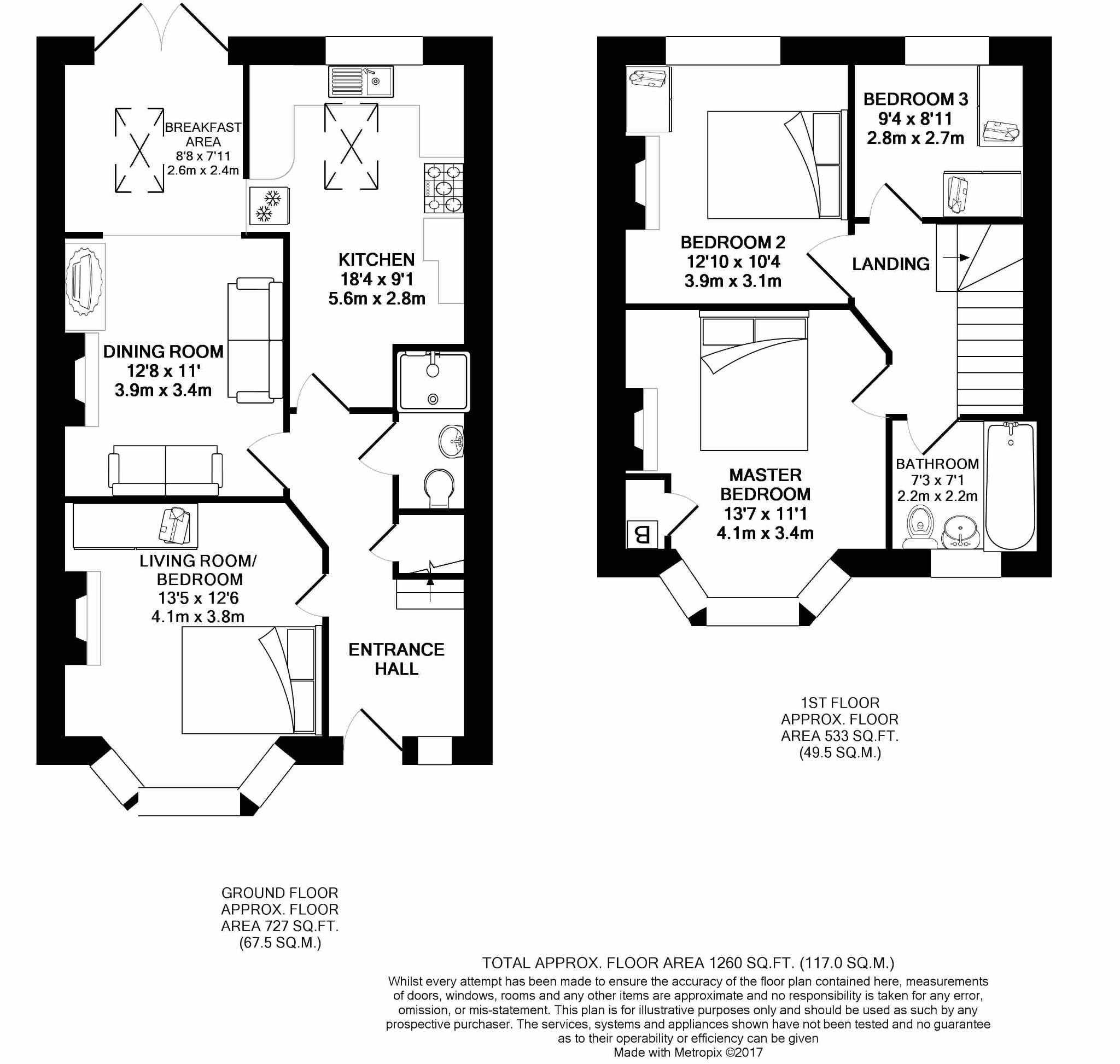 3 bed terraced house for sale in Stockingstone Road, Luton - Property Floorplan