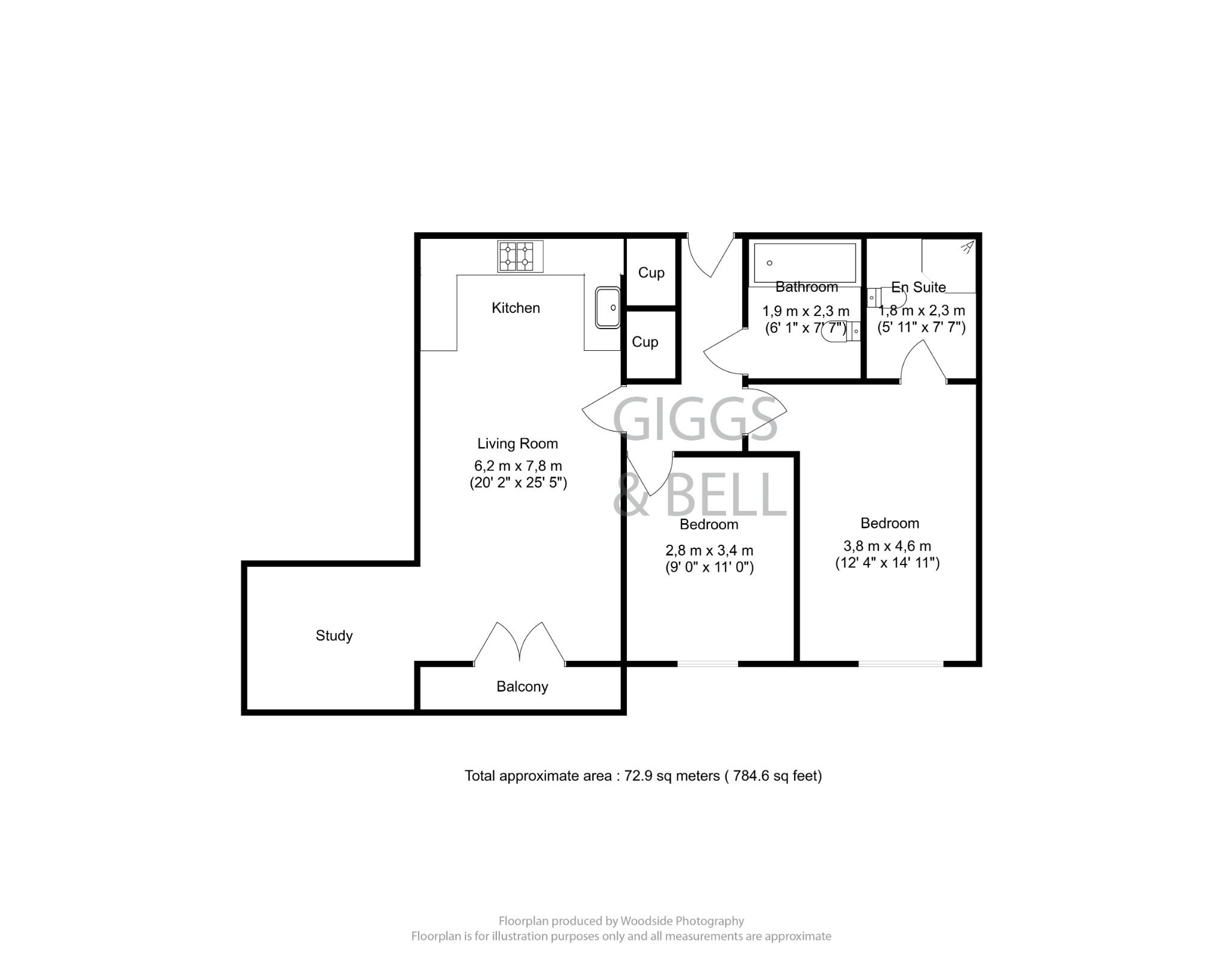 2 bed flat for sale in Holly Street, Luton - Property Floorplan