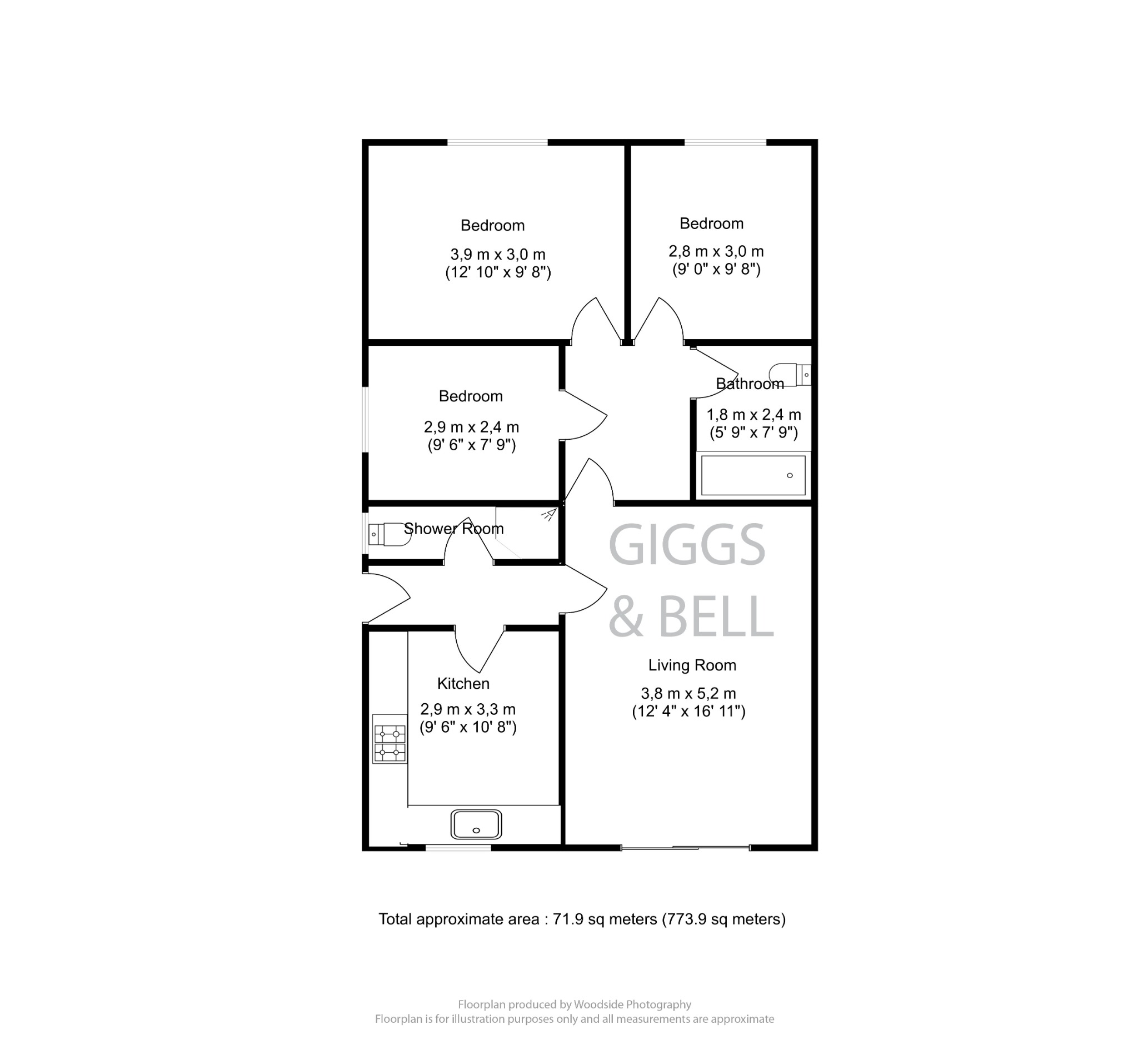 3 bed detached bungalow for sale in Abigail Close, Luton - Property Floorplan