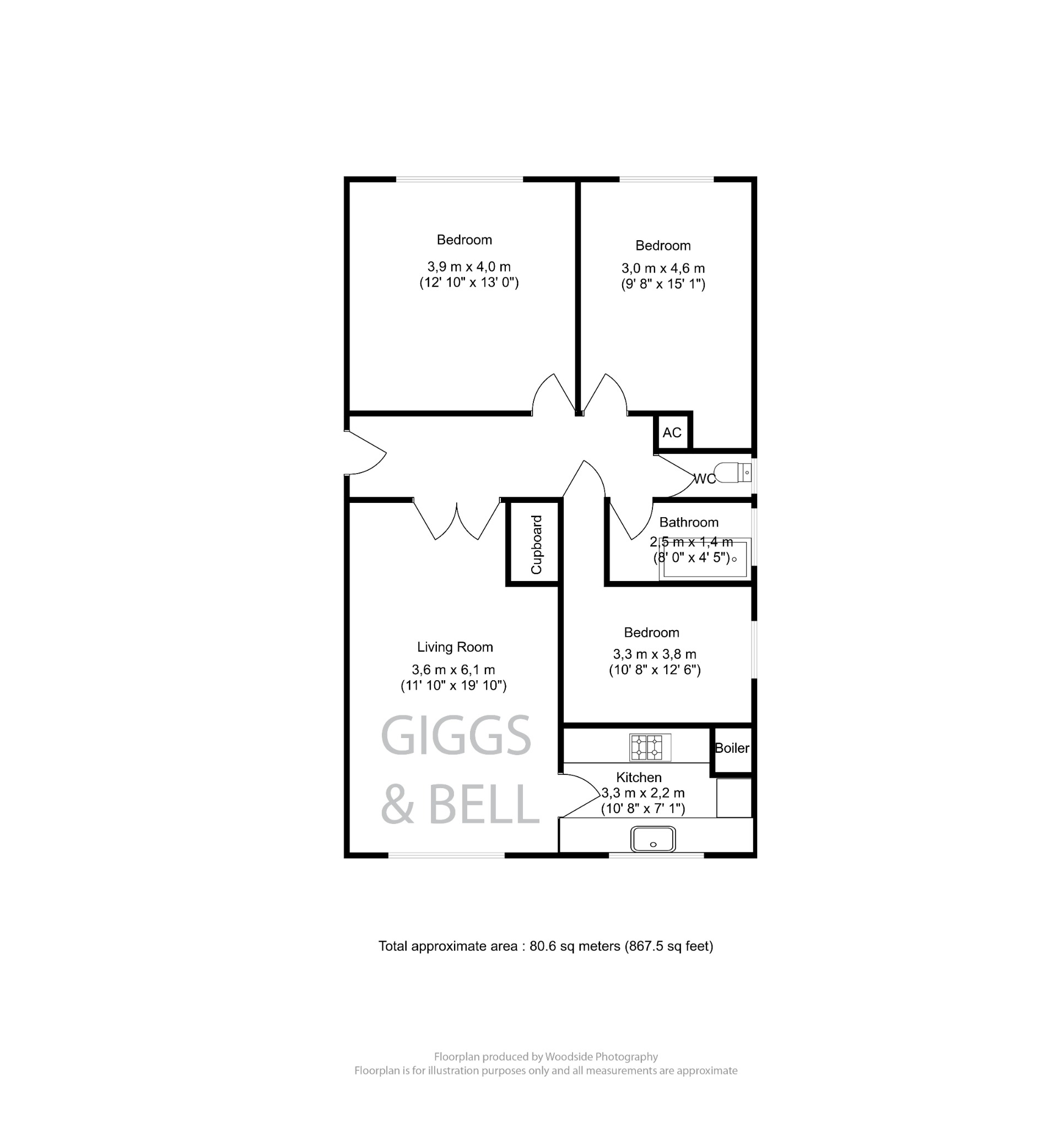 3 bed flat for sale in Old Bedford Road, Luton - Property Floorplan