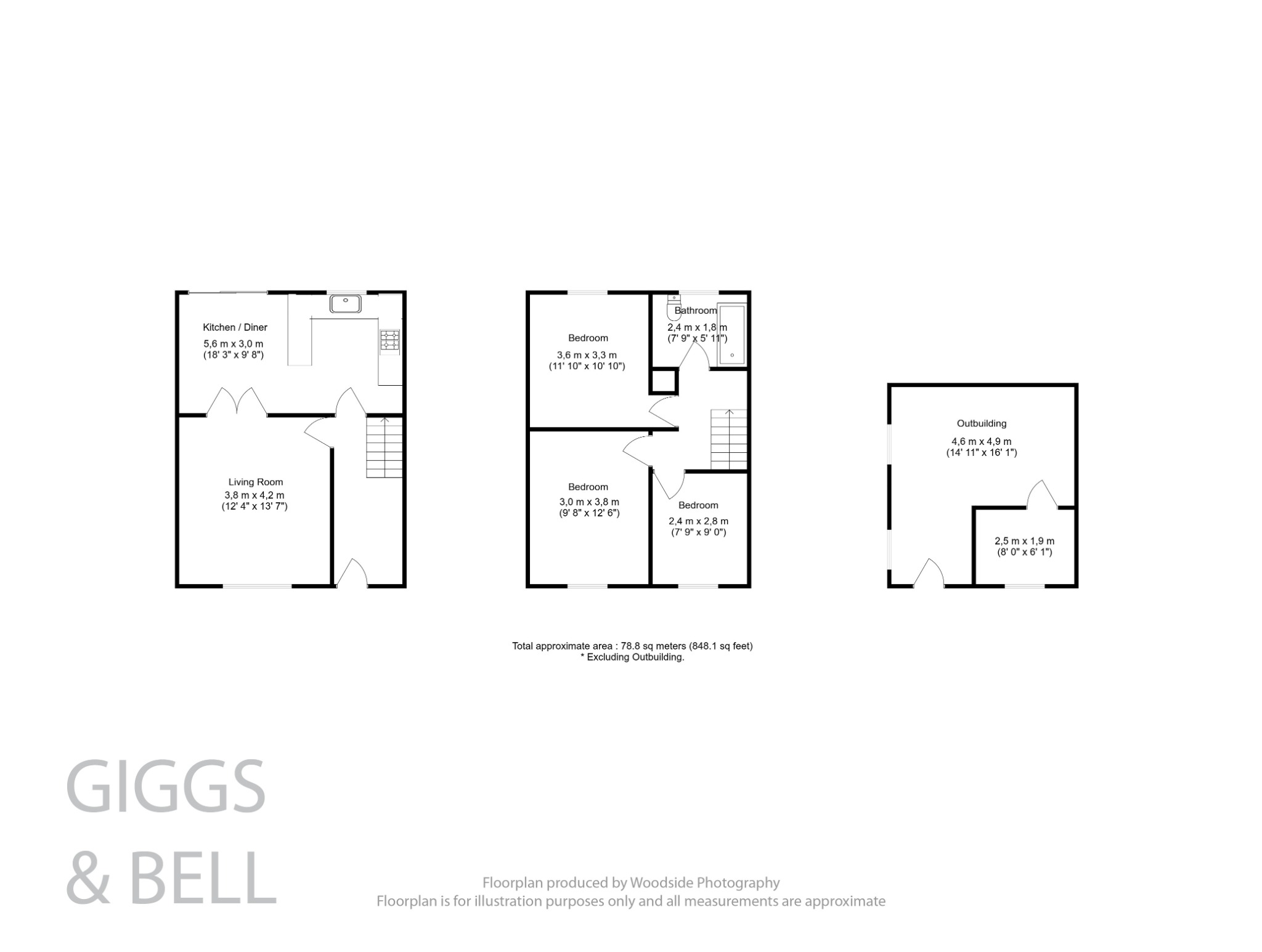 3 bed semi-detached house for sale in Windsor Road, Bedford - Property Floorplan