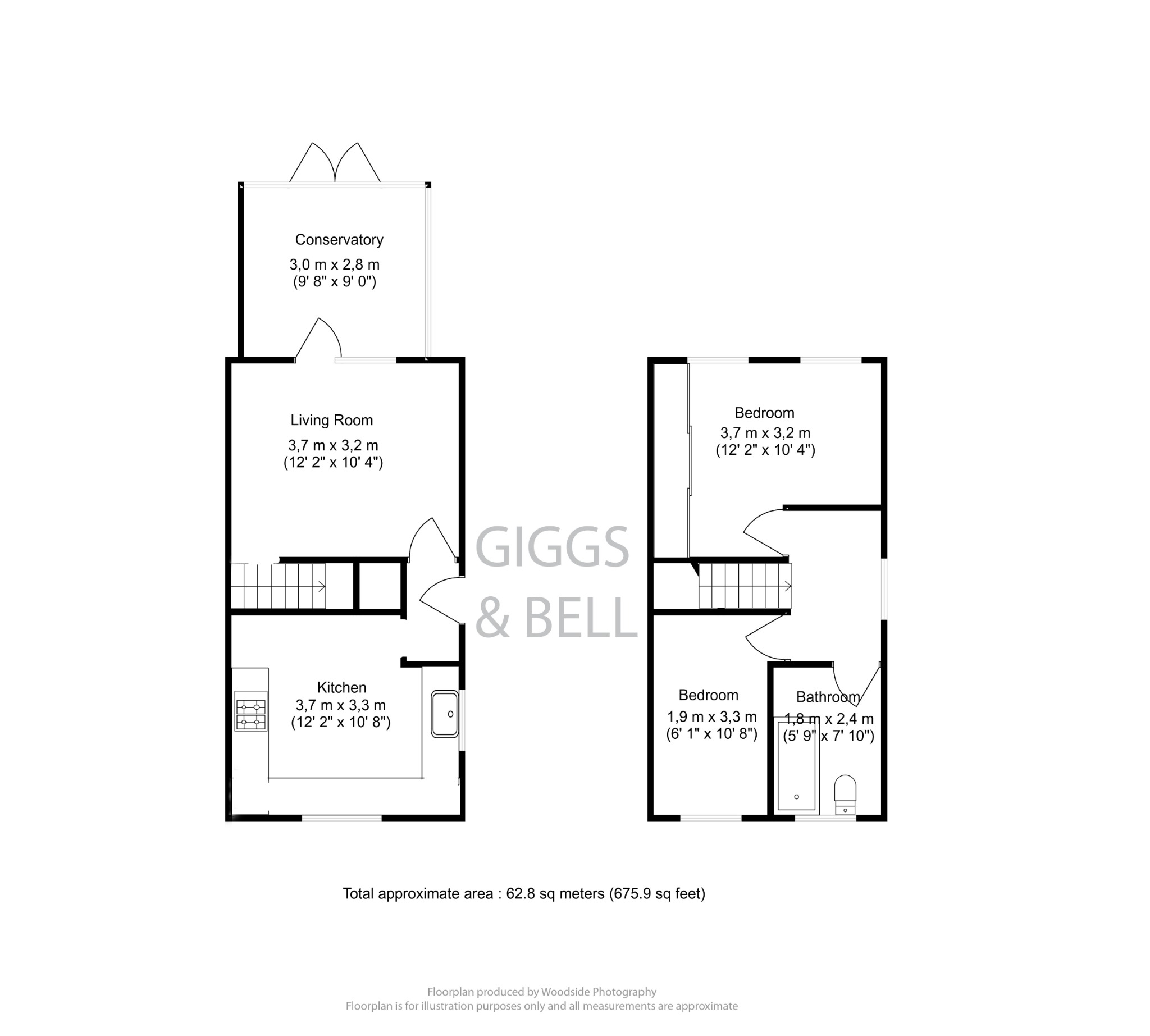 2 bed semi-detached house for sale in Lesbury Close, Luton - Property Floorplan