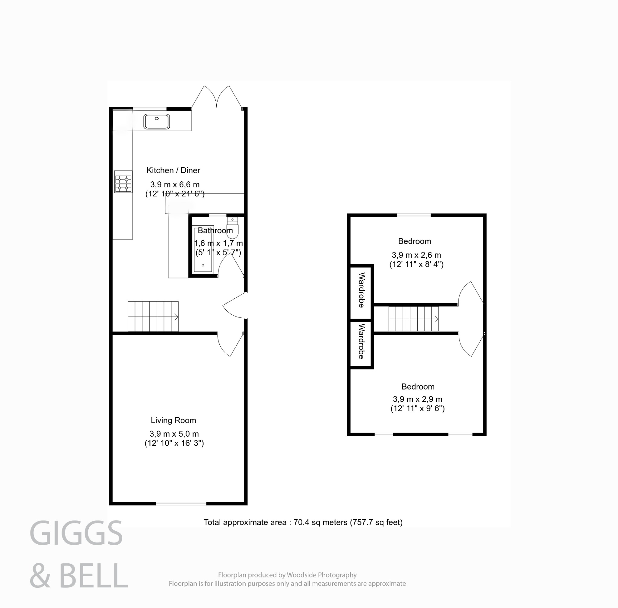2 bed semi-detached house for sale in Rowelfield, Luton - Property Floorplan