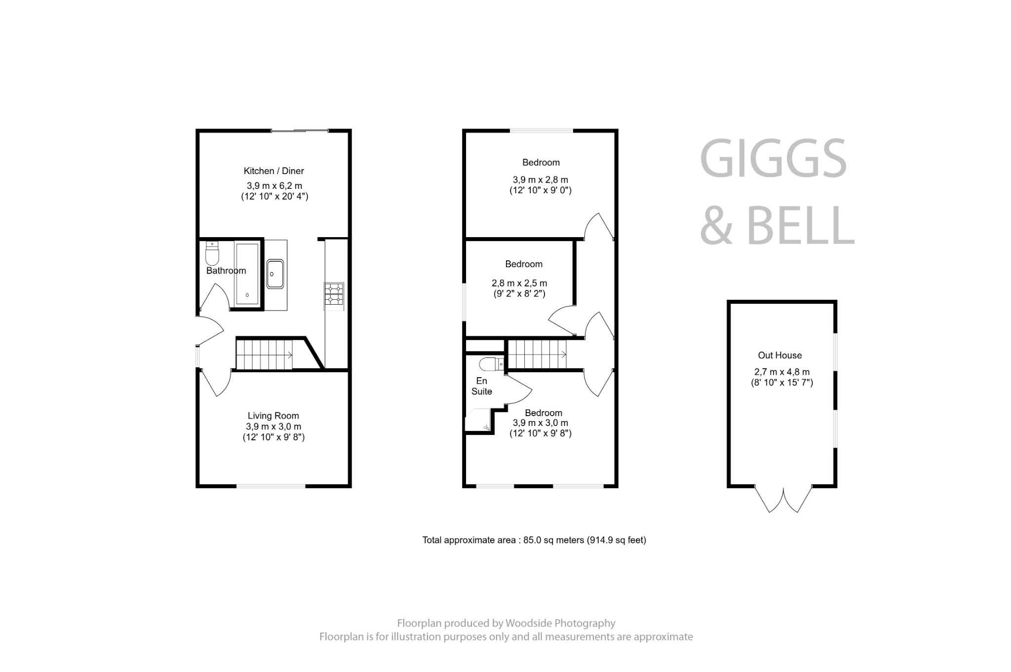 3 bed semi-detached house for sale in Lalleford Road, Luton - Property Floorplan