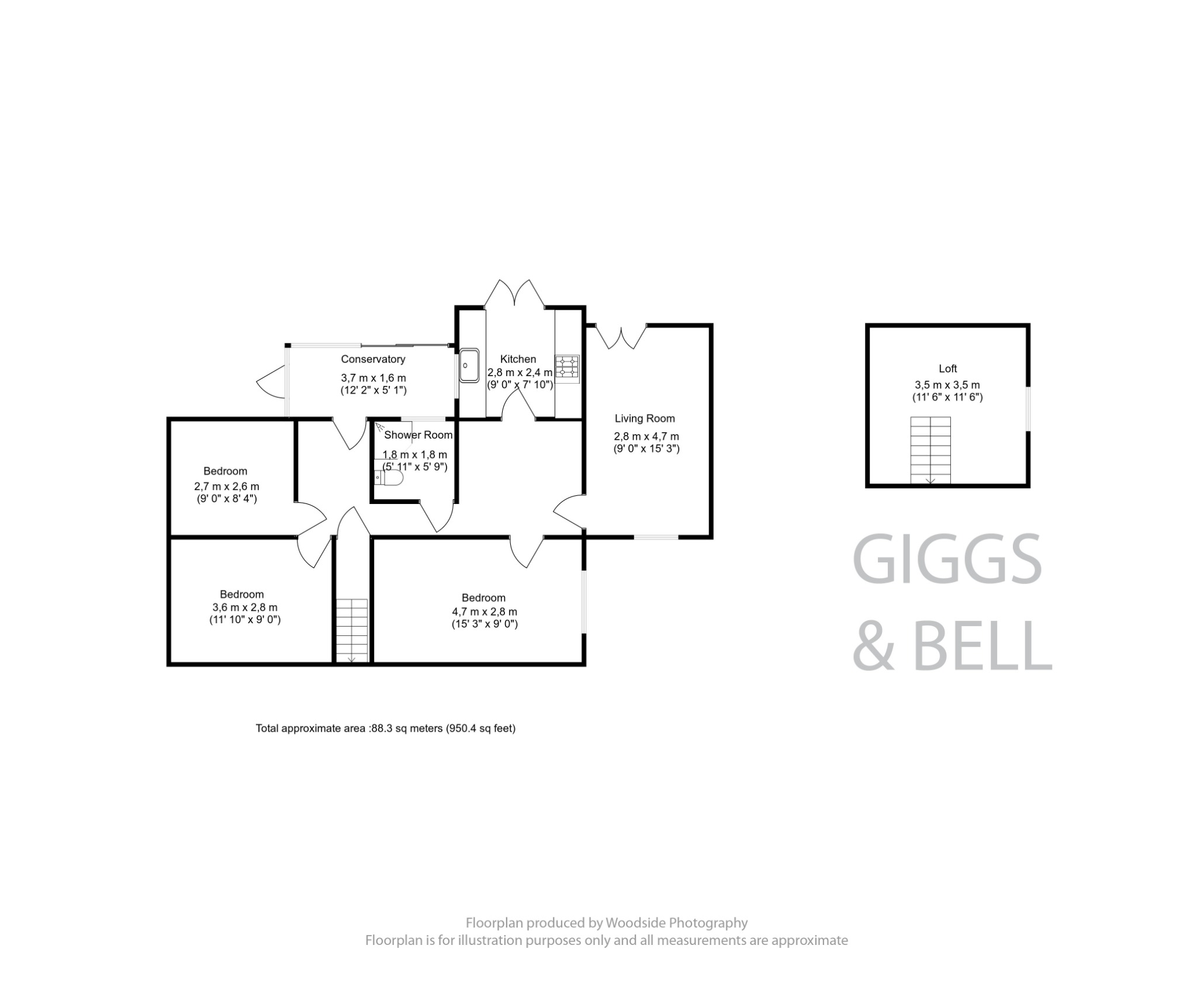 3 bed semi-detached bungalow for sale in Ripley Road, Luton - Property Floorplan