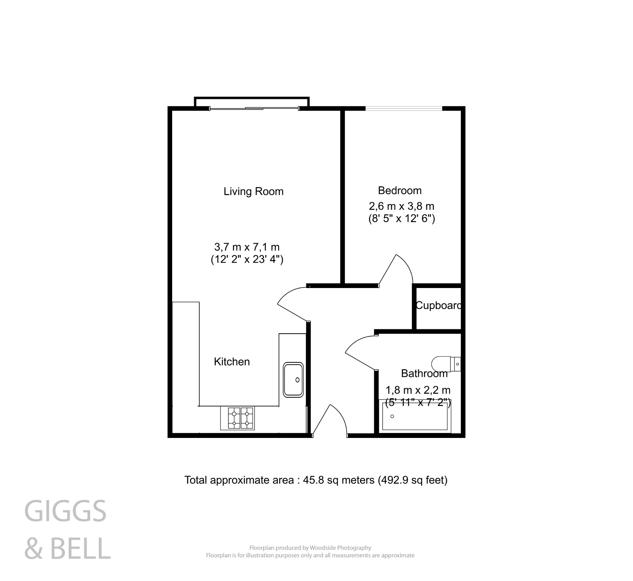 1 bed flat for sale, Luton - Property Floorplan