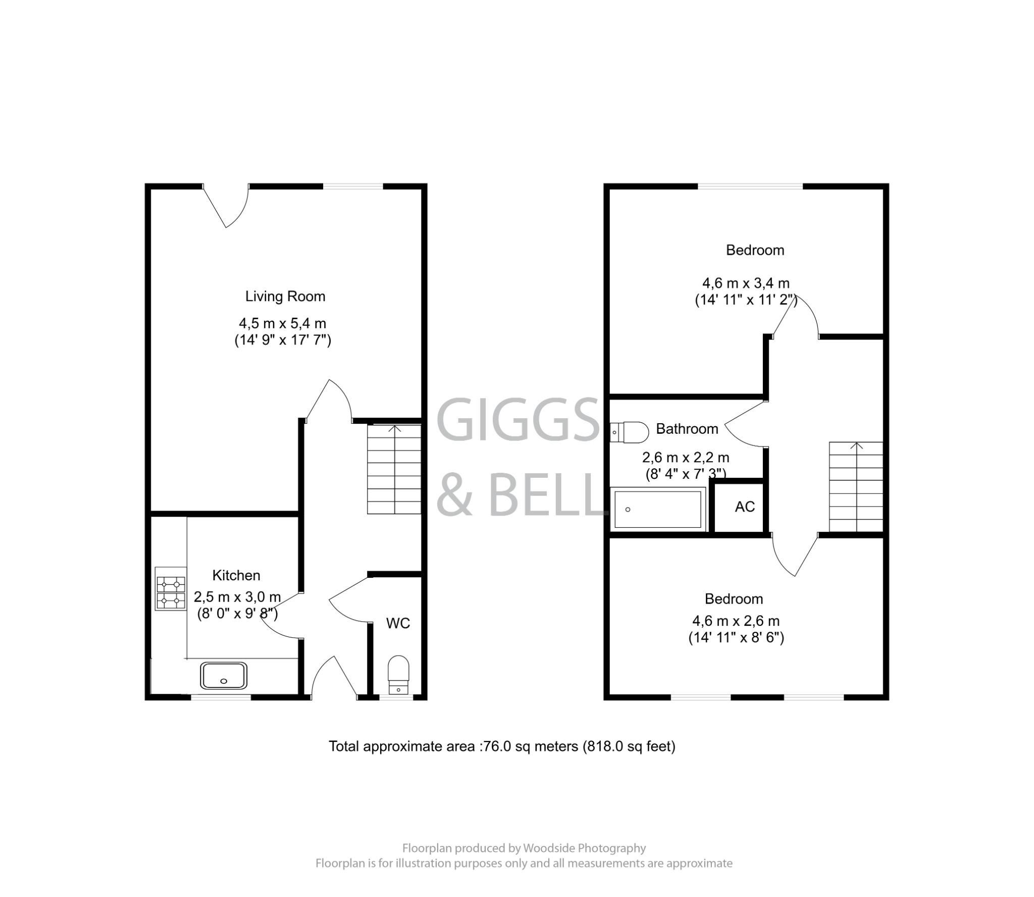 2 bed terraced house for sale in Bongrace Walk, Luton - Property Floorplan