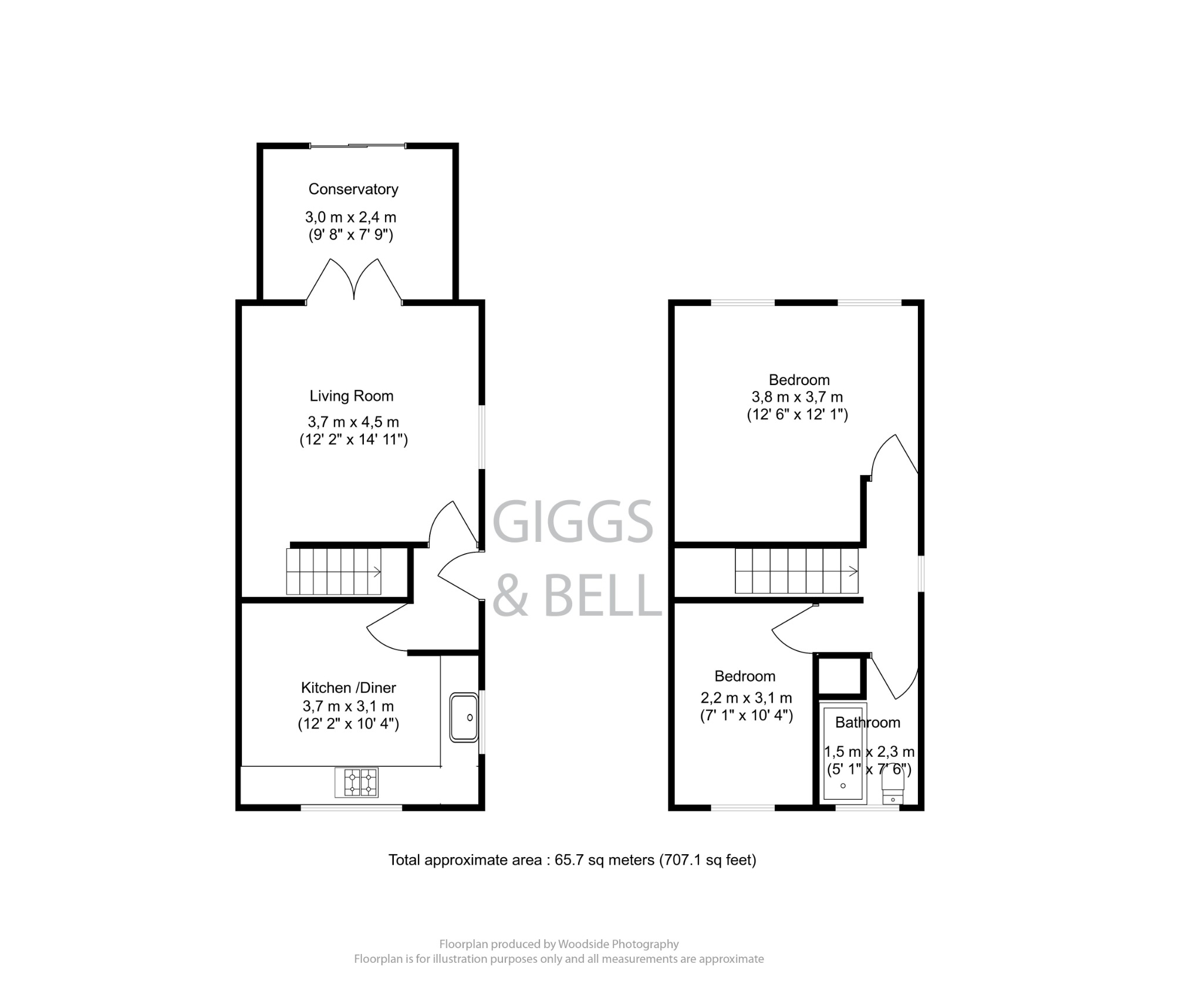 2 bed semi-detached house for sale in Linbridge Way, Luton - Property Floorplan